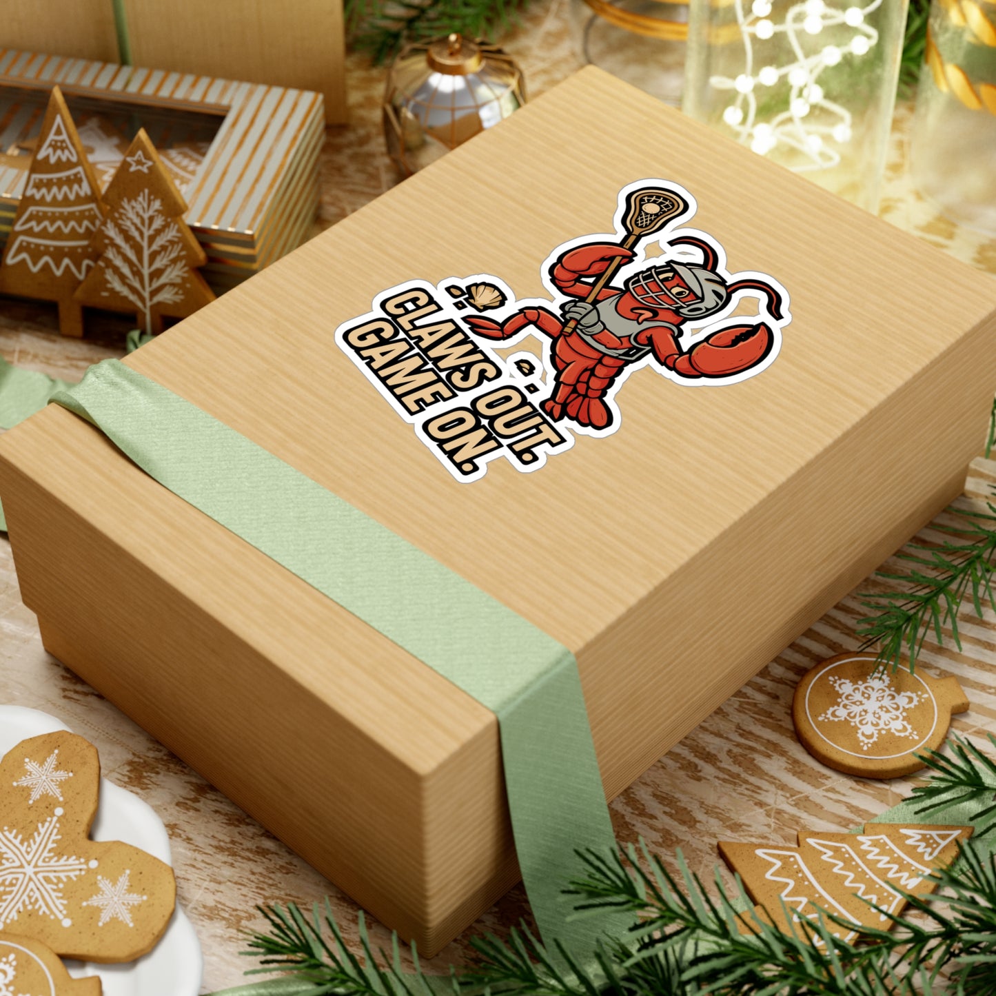 Claws Out. Game On. - Lacrosse Sticker for Water Bottle, Laptop - Gift for Players & Fans