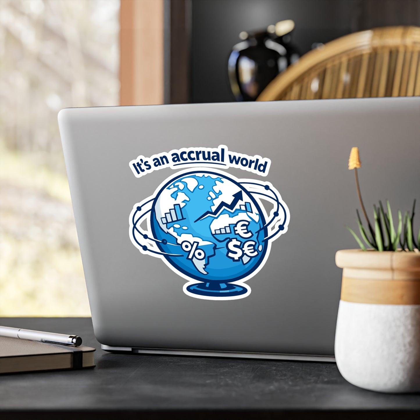 Accountant Sticker “It’s an Accrual World” Funny Accounting Decals for Laptop, Water Bottle – Waterproof Vinyl Spreadsheet Balance Amortization Gift