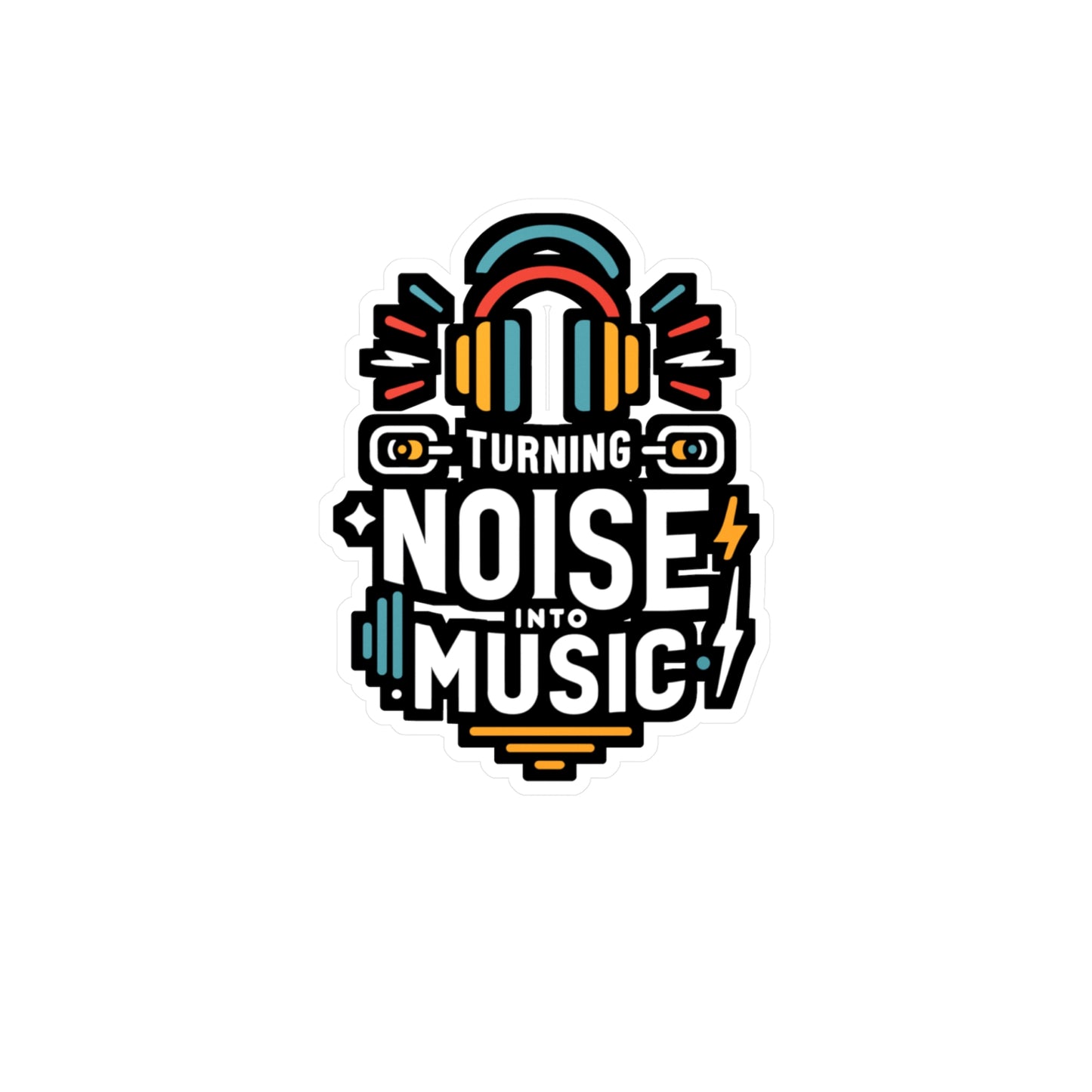 Turning noise into music - Audio-engineer Sticker for Laptop Sticker. Water Bottle Sticker, Vinyl Monitor Decal - Audio-engineer Gift