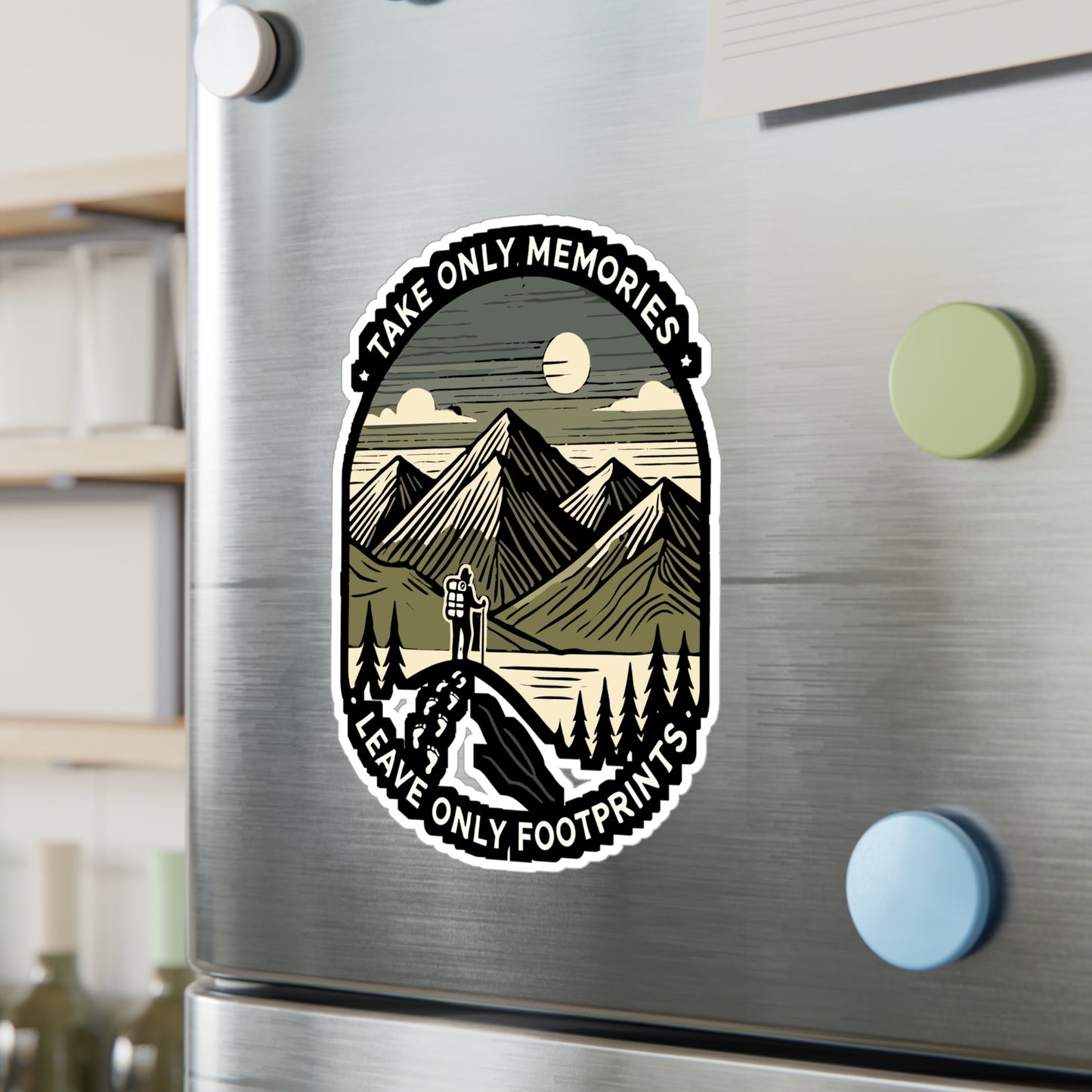Take Only Memories, Leave Only Footprints - Eco-friendly Sticker for Laptop Sticker. Water Bottle Sticker, Vinyl Hiking Decal - Eco-friendly Gift