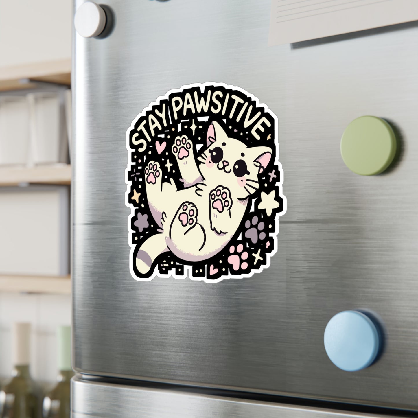 Stay Pawsitive - Optimism Sticker for Laptop Sticker. Water Bottle Sticker, Vinyl Positivity Decal - Optimism Gift