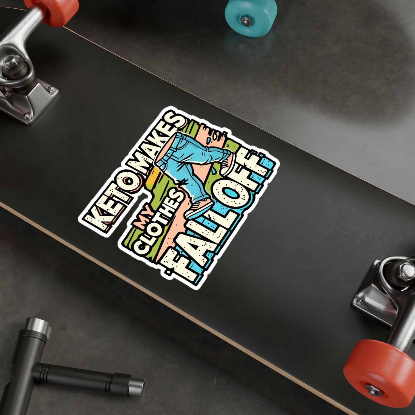 Keto Makes My Clothes Fall Off – Funny Keto Diet Sticker | Vinyl Decal for Water Bottle or Laptop | Low Carb Gift Idea