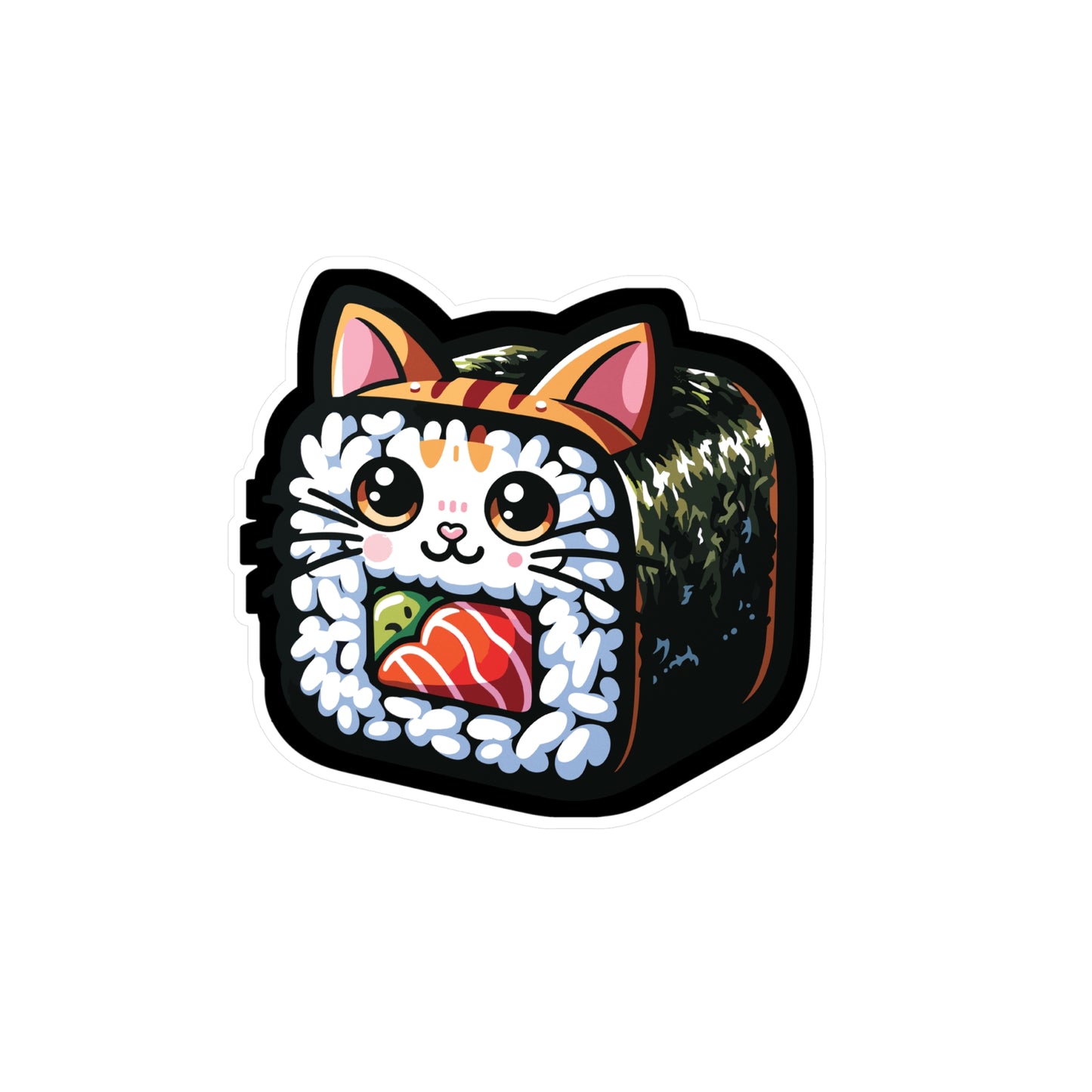 Sushi Cat - Sushi Sticker for Car Window Laptop Sticker. Water Bottle Sticker, Vinyl Fish Decal, Rolls Sticker - Sushi Gift