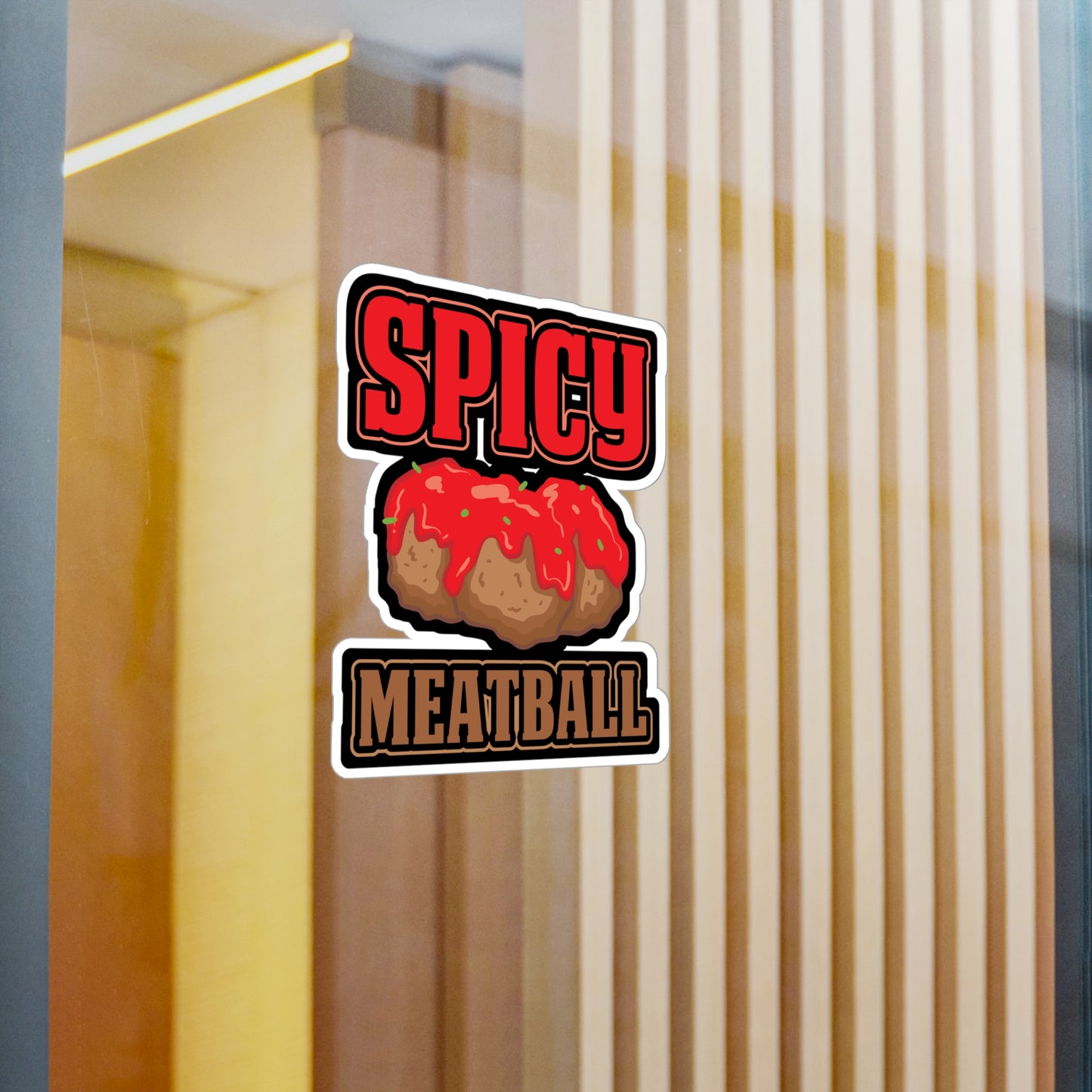 Spicy Meatball - Meatball Sticker for Car Window Laptop Sticker. Water Bottle Sticker, Vinyl Italian Decal, Cuisine Sticker - Meatball Gift