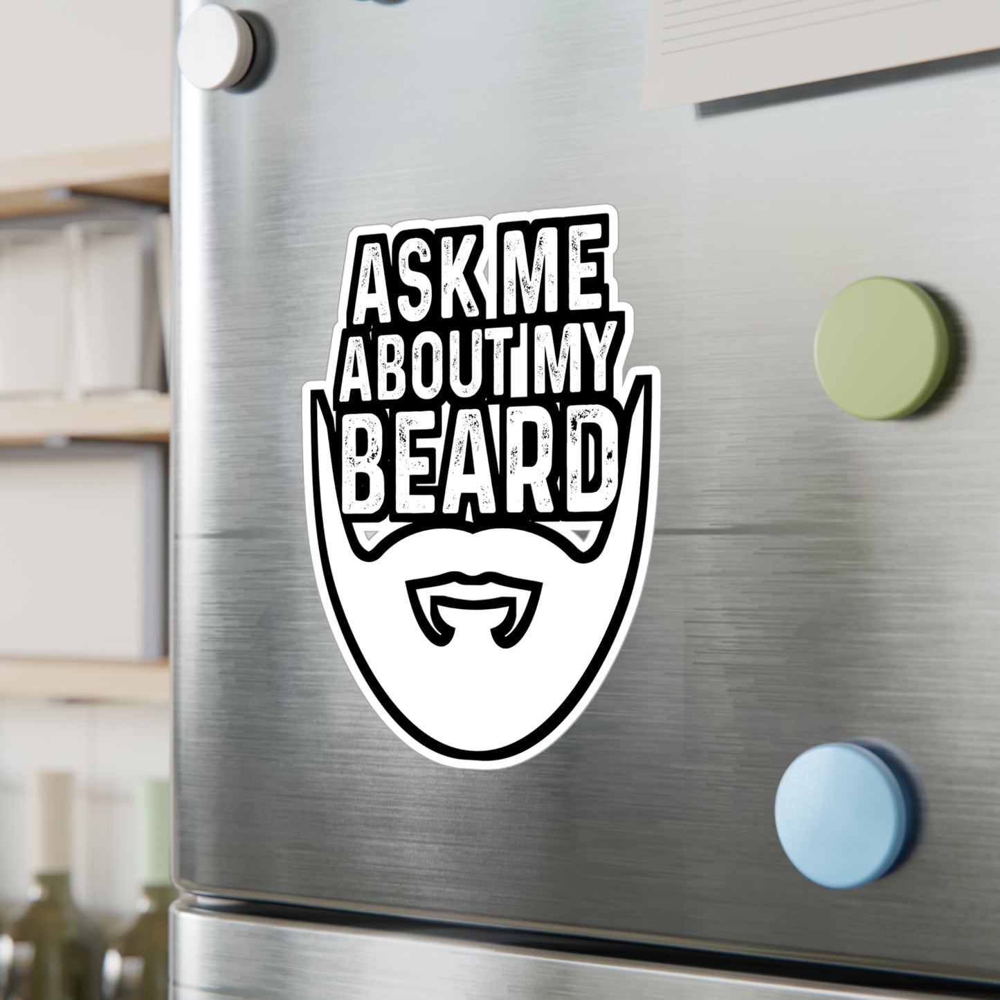 Ask Me About My Beard - Beard Sticker for Car Window Laptop Sticker. Water Bottle Sticker, Vinyl Bearded Decal, Man Sticker - Beard Gift