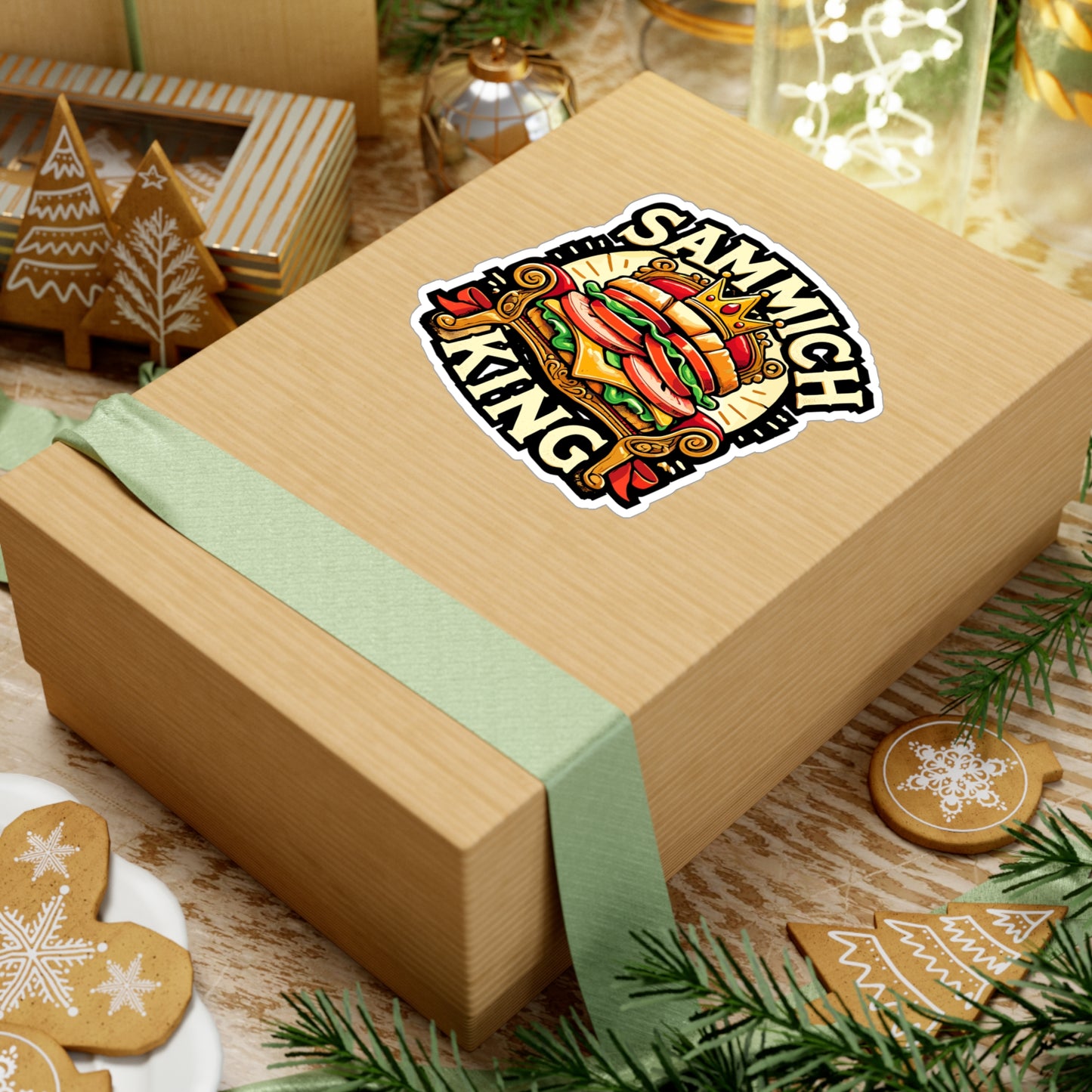 Sammich King - Sammich king Sticker for Laptop Sticker. Water Bottle Sticker, Vinyl Sandwich Decal - Sammich king Gift