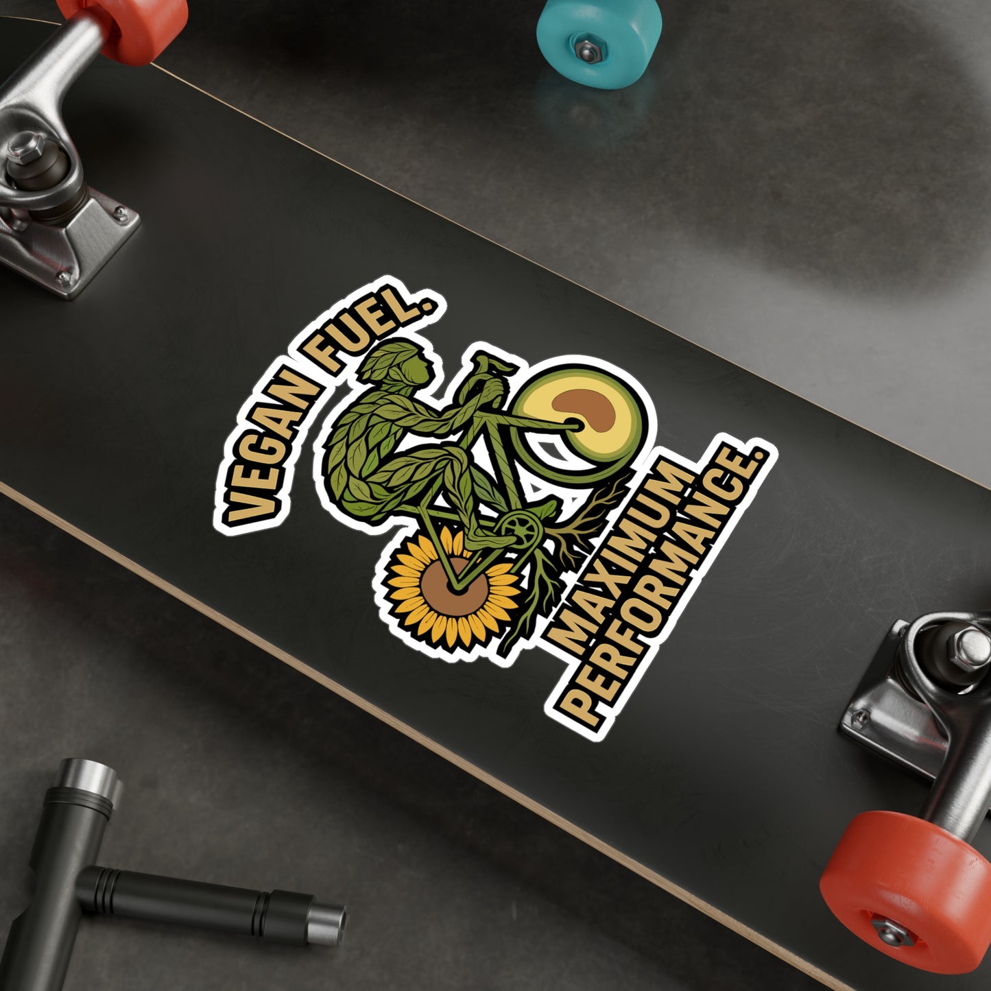 Vegan Fuel. Maximum Performance – Cycling Sticker for Laptop, Water Bottle or Helmet | Vinyl Vegan Decal & Eco Gift for Bikers