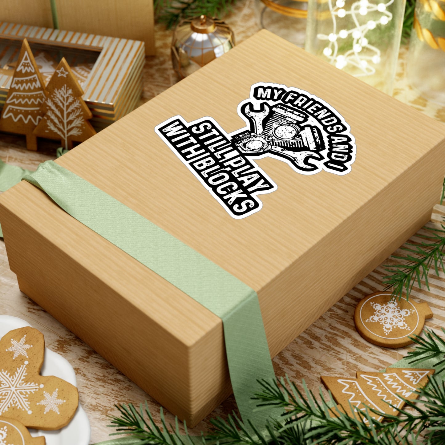 My Friends and I Still Play With Blocks - Car-salesman Sticker for Laptop Sticker. Water Bottle Sticker, Vinyl Auto Decal - Car-salesman Gift