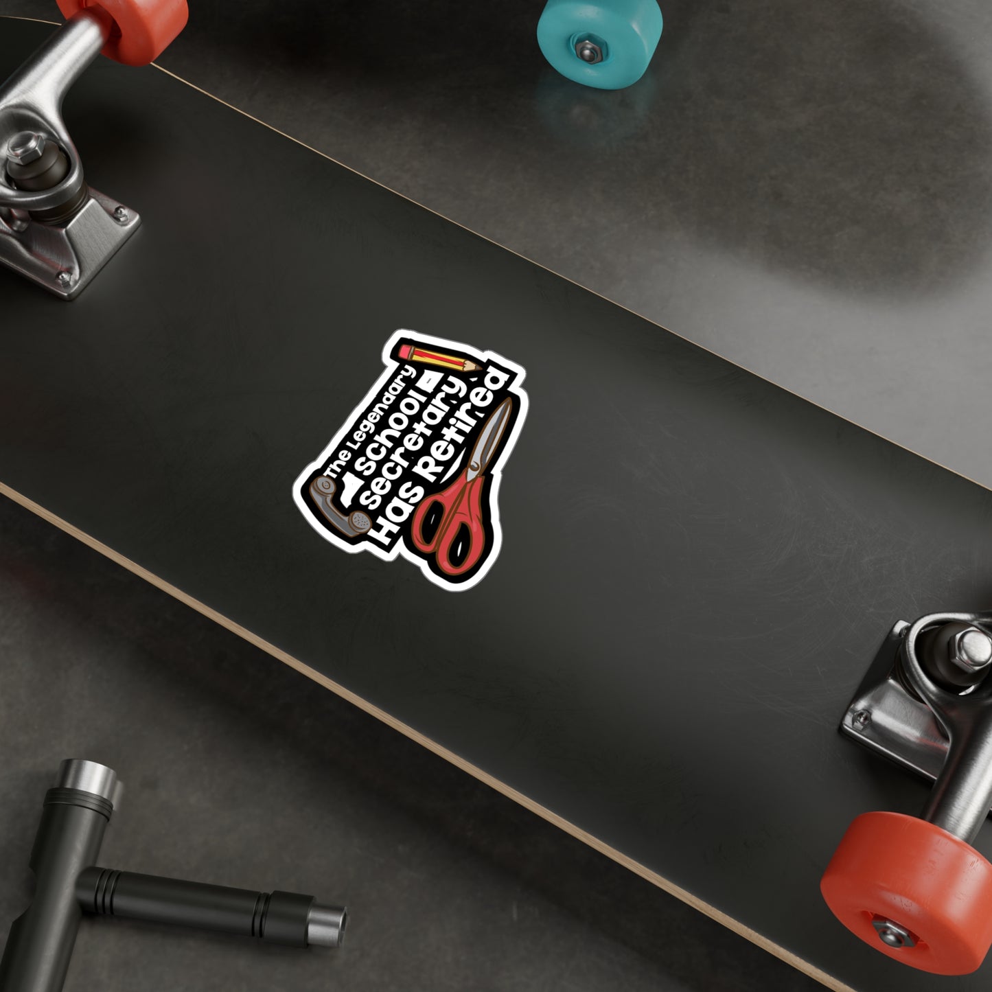 The Legendary School Secretary Has Retired - School-secretary Sticker for Laptop Sticker. Water Bottle Sticker, Vinyl Retired Decal - School-secretary Gift