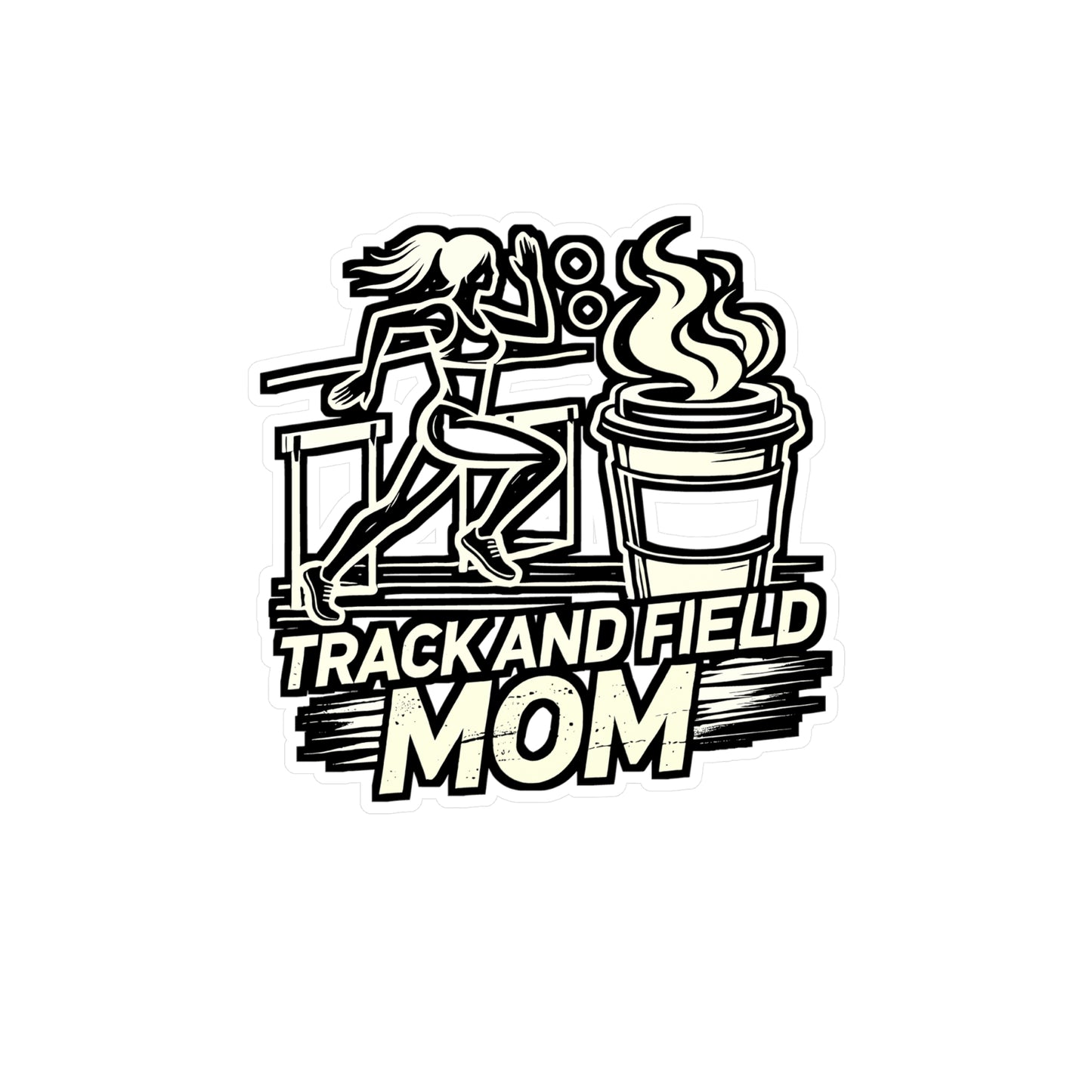 Track and Field Mom – Vinyl Sticker for Laptop or Water Bottle | Cross Country Decal, Sports Gift for Runners