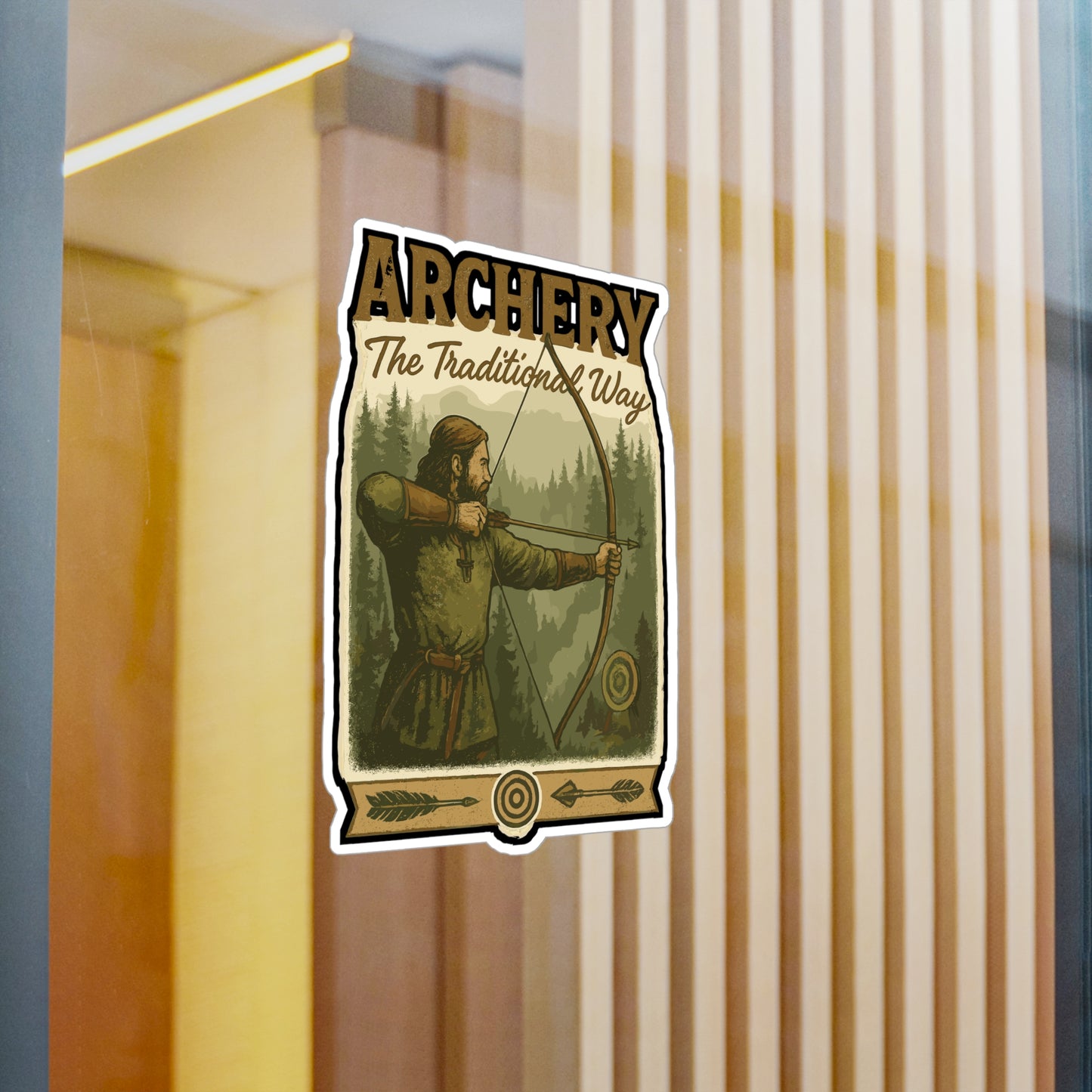 Archery The Traditional Way - Archery Sticker for Laptop, Water Bottle, Gift for Traditional Archers and Bow Enthusiasts