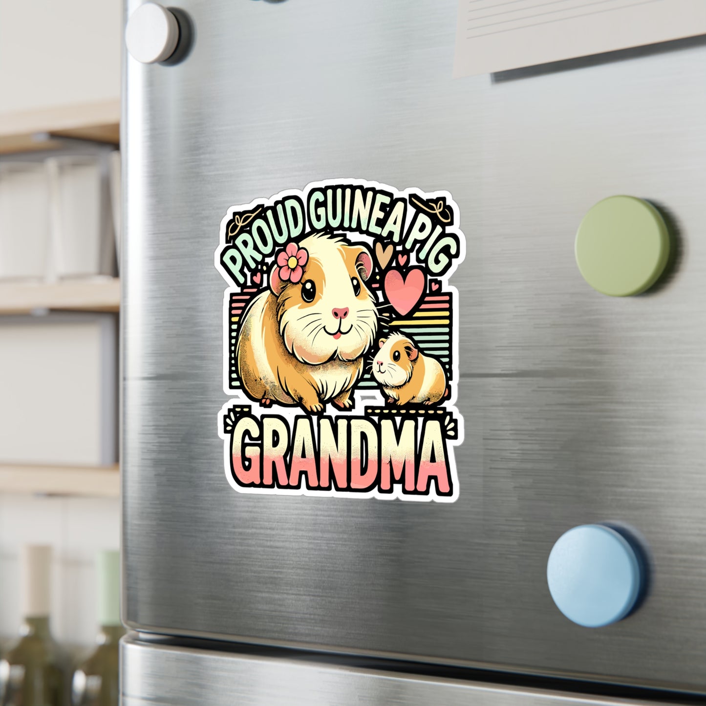 Proud Guinea Pig Grandma – Cute Vinyl Sticker for Laptop or Water Bottle | Funny Pet Owner Gift