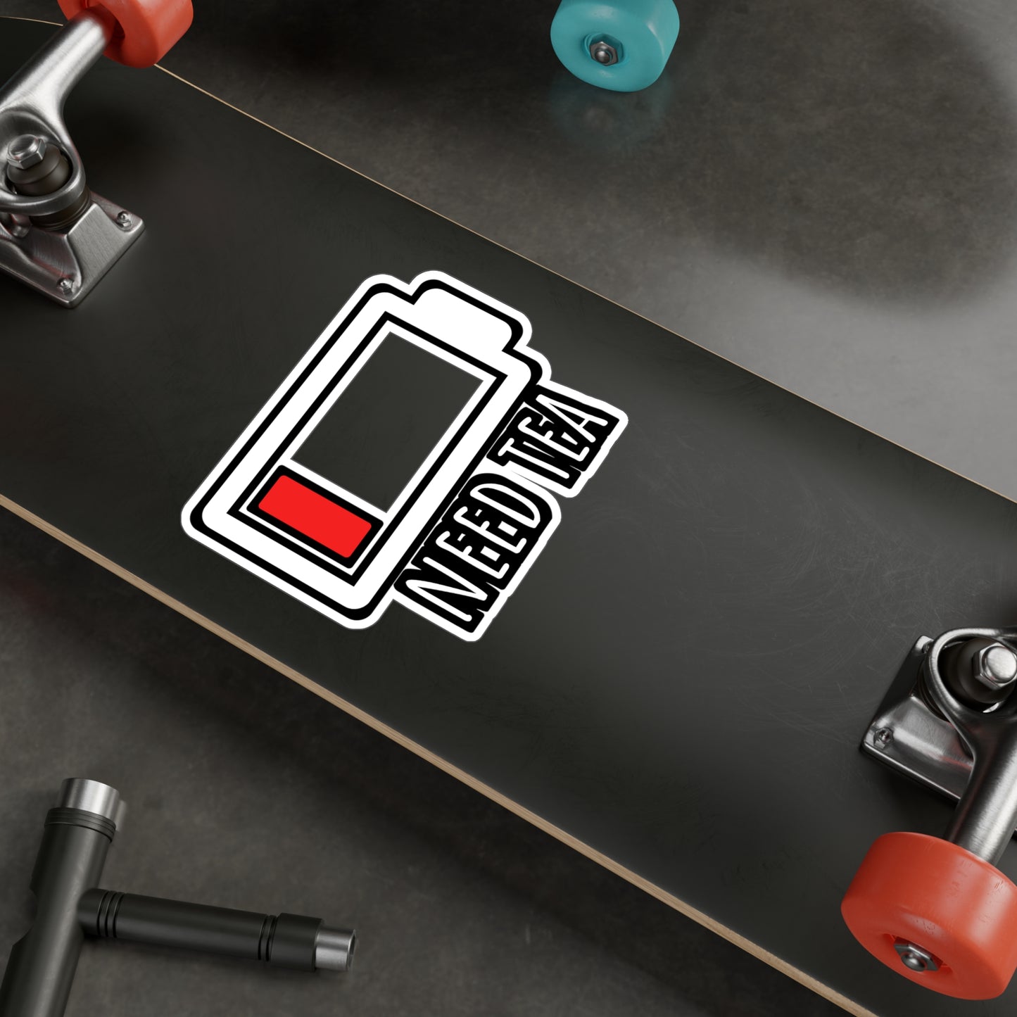 Need Tea Battery - Tea Sticker for Car Window Laptop Sticker. Water Bottle Sticker, Vinyl Chai Decal, Organic Sticker - Tea Gift