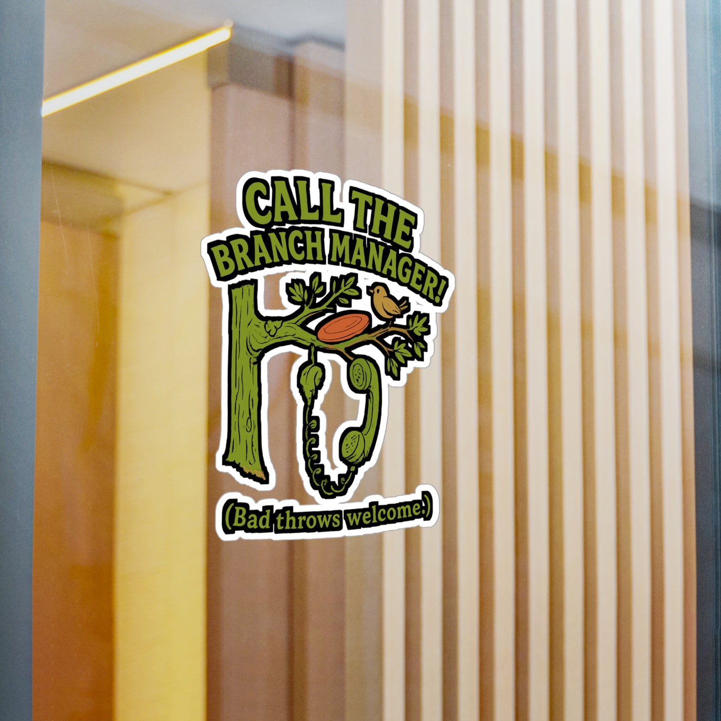 Disc Golf Sticker - Call The Branch Manager Decals, Waterproof Vinyl, Funny Disc Golf Accessories for Laptop or Water Bottle