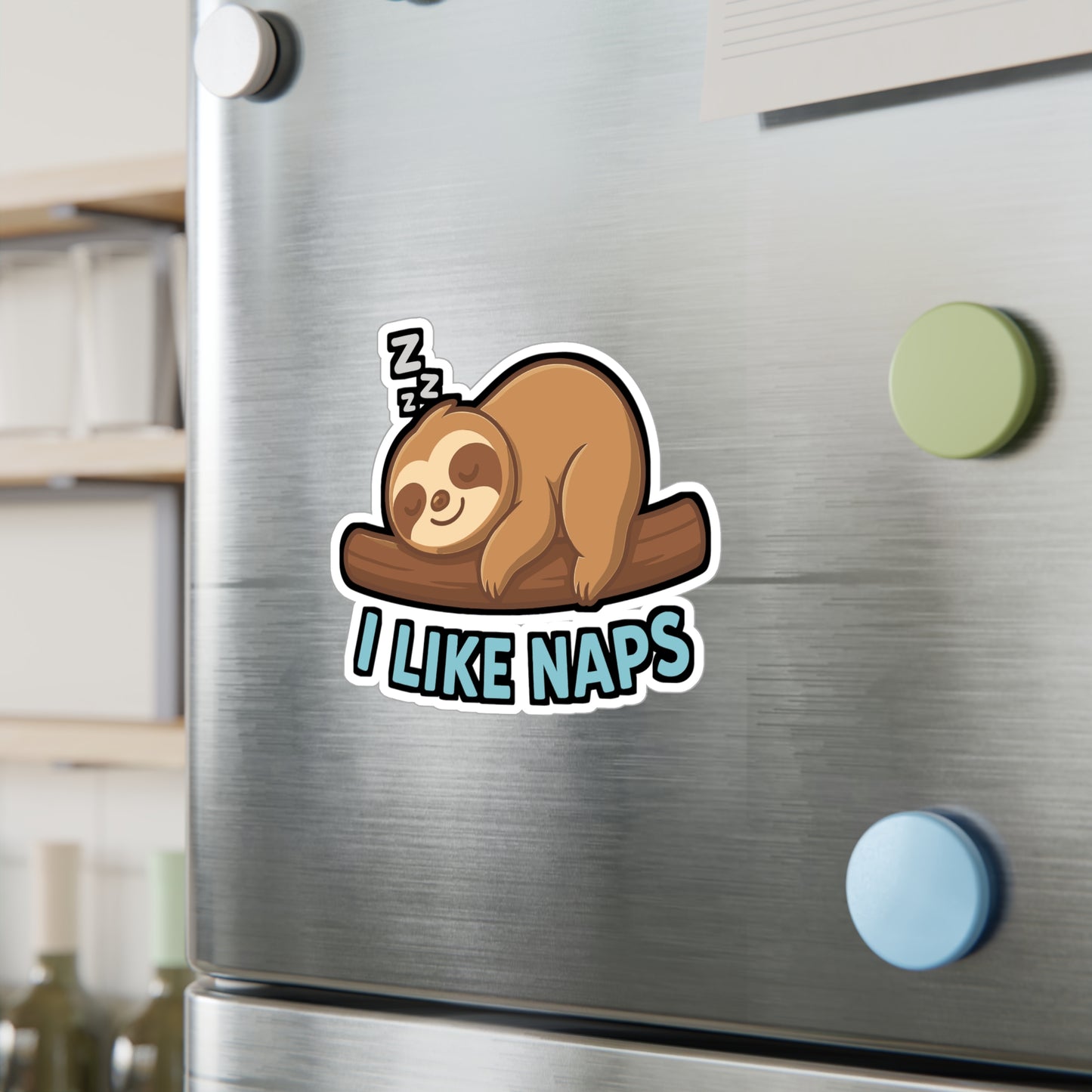 Sloth Sticker – "I Like Naps" Cute Sloth Decals for Laptop & Water Bottle, Waterproof Vinyl, Perfect for Sleepy Relaxation & Laziness Fans