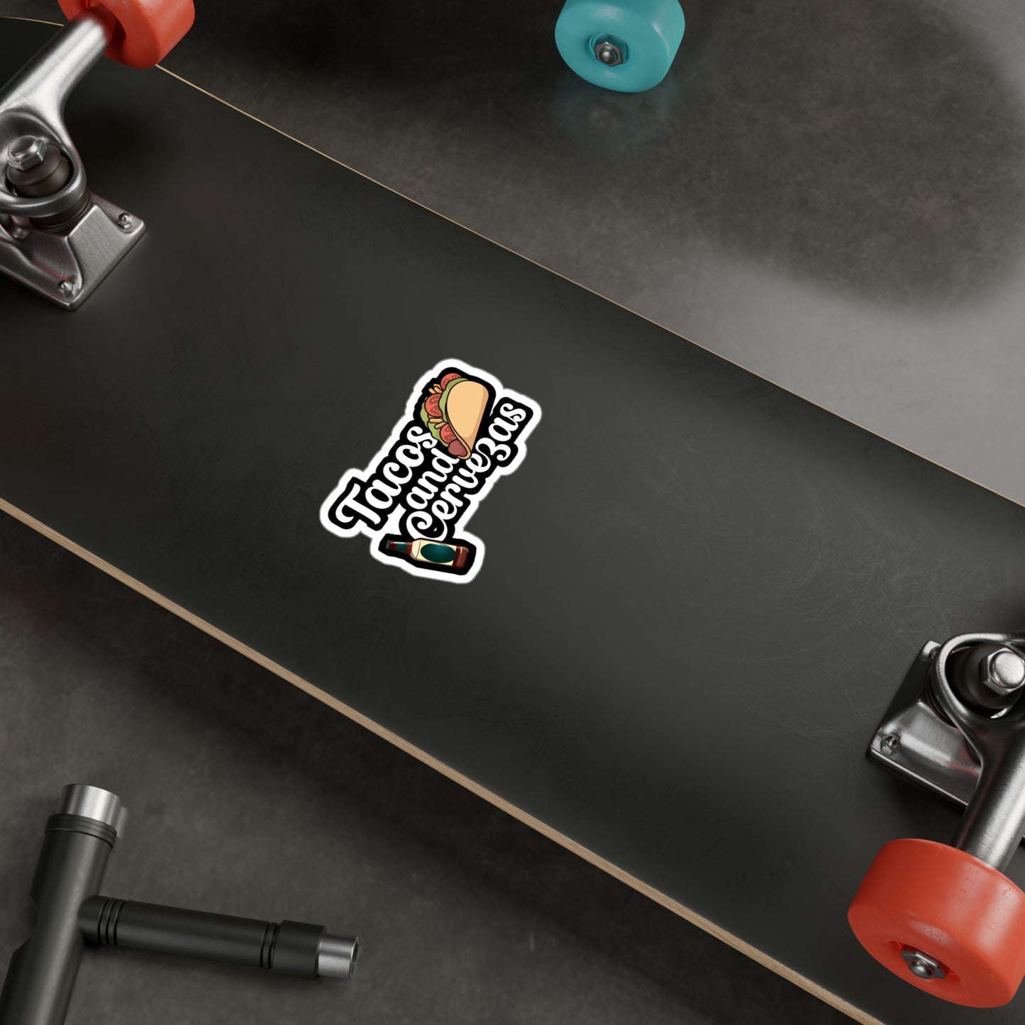 Tacos and Cervezas - Taco Sticker for Wall, Laptop, Window, Truck, Car Taco Gift Vinyl Tacos Decal Sticker