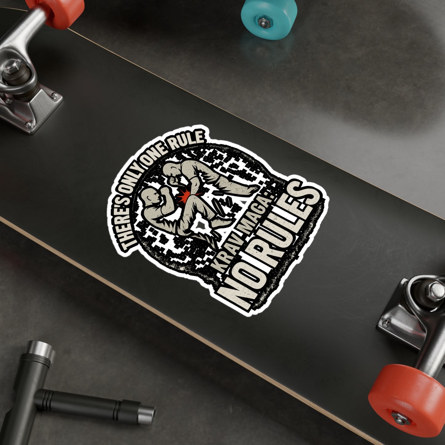 Krav Maga Sticker – "There’s Only One Rule in Krav Maga: There Are No Rules" Decals for Laptop, Water Bottle, Martial Arts Self Defense Vinyl, Waterproof