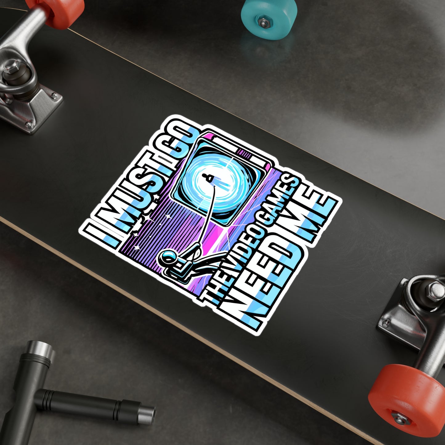 I Must Go, The Video Games Need Me – Gaming Sticker for Laptop or Water Bottle | Vinyl Gamer Decal, Fun Gift for Gamers