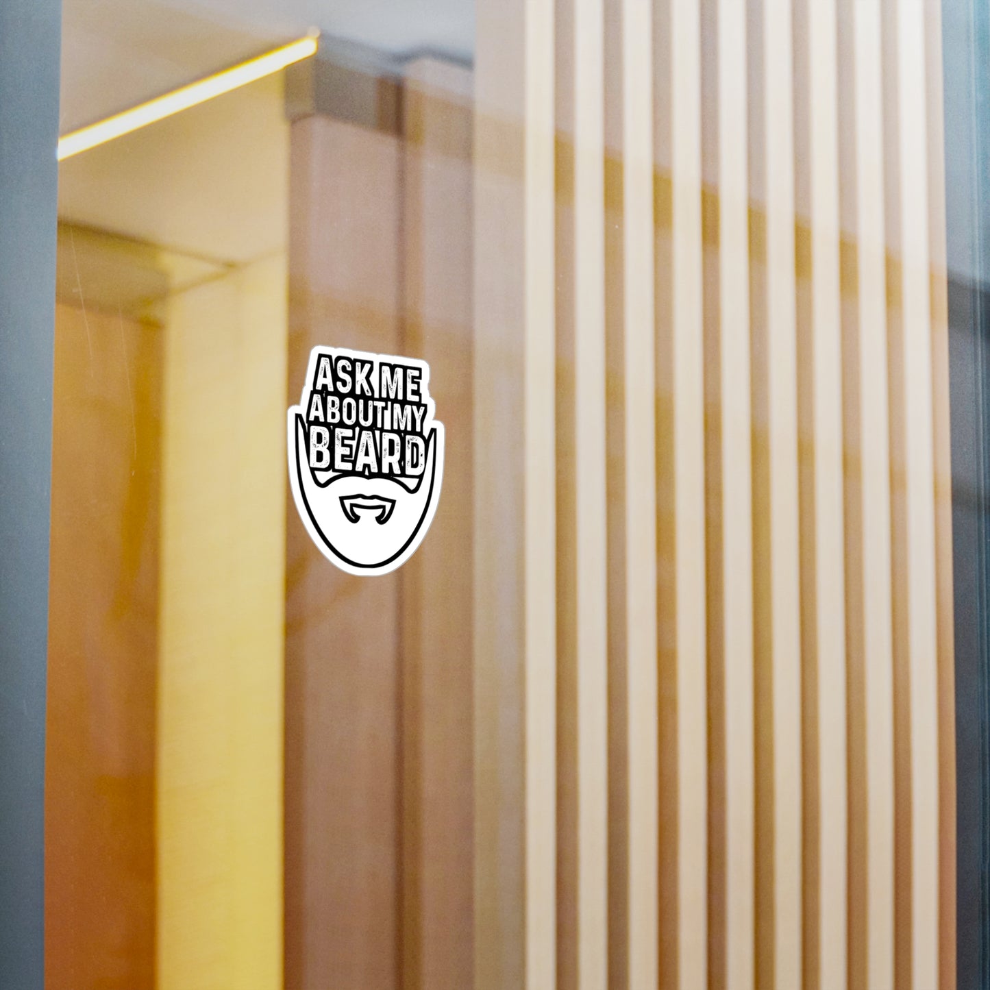 Ask Me About My Beard - Beard Sticker for Car Window Laptop Sticker. Water Bottle Sticker, Vinyl Bearded Decal, Man Sticker - Beard Gift