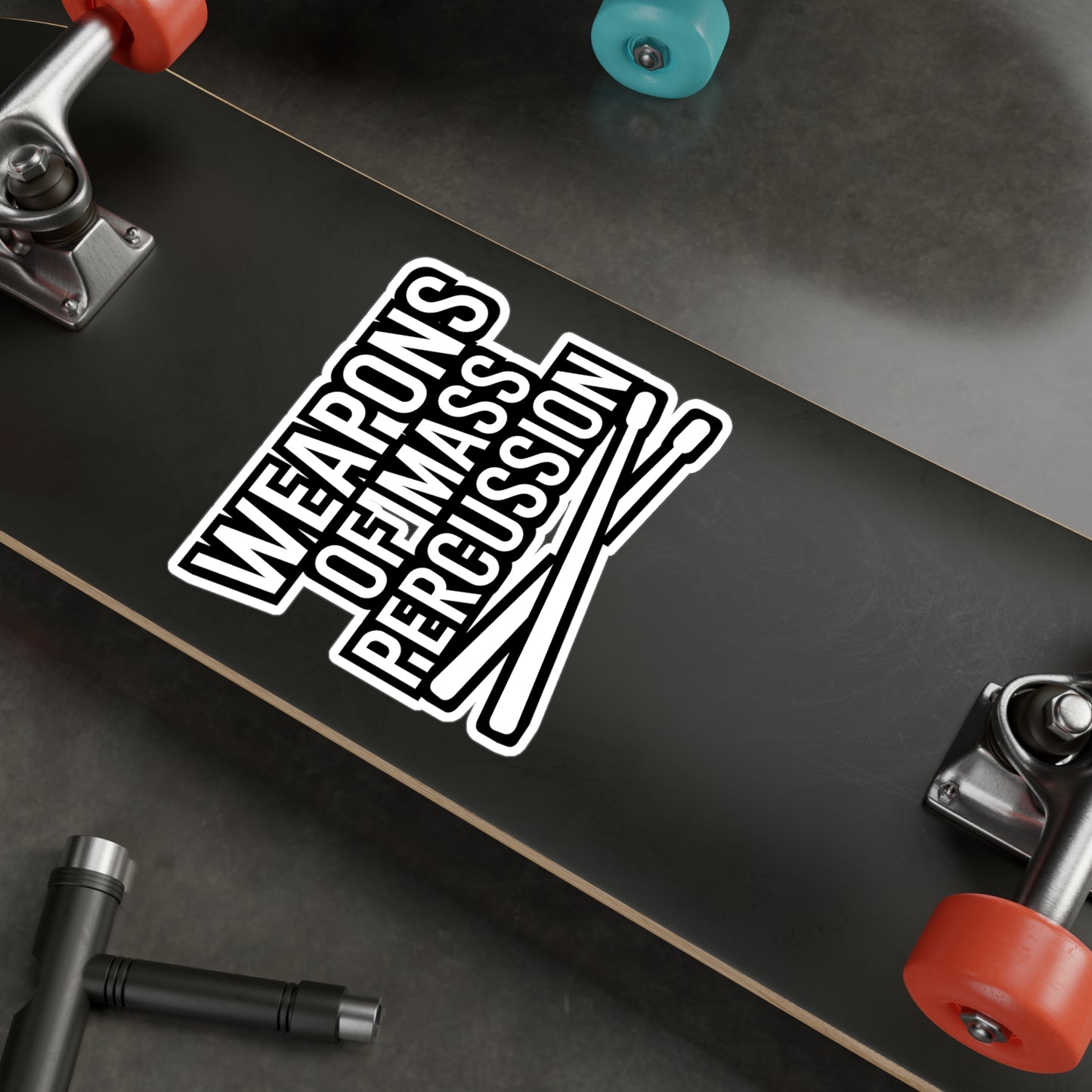 Weapons of mass percussion - Drums Sticker for Wall, Laptop, Window, Truck, Car Drums Gift Vinyl Drummer Decal Sticker