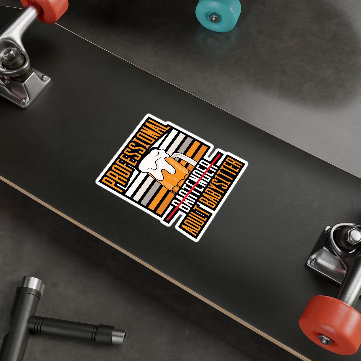 Professional Bartender Adult Babysitter - Bartender Sticker for Laptop Sticker. Water Bottle Sticker, Vinyl Tip Decal - Bartender Gift