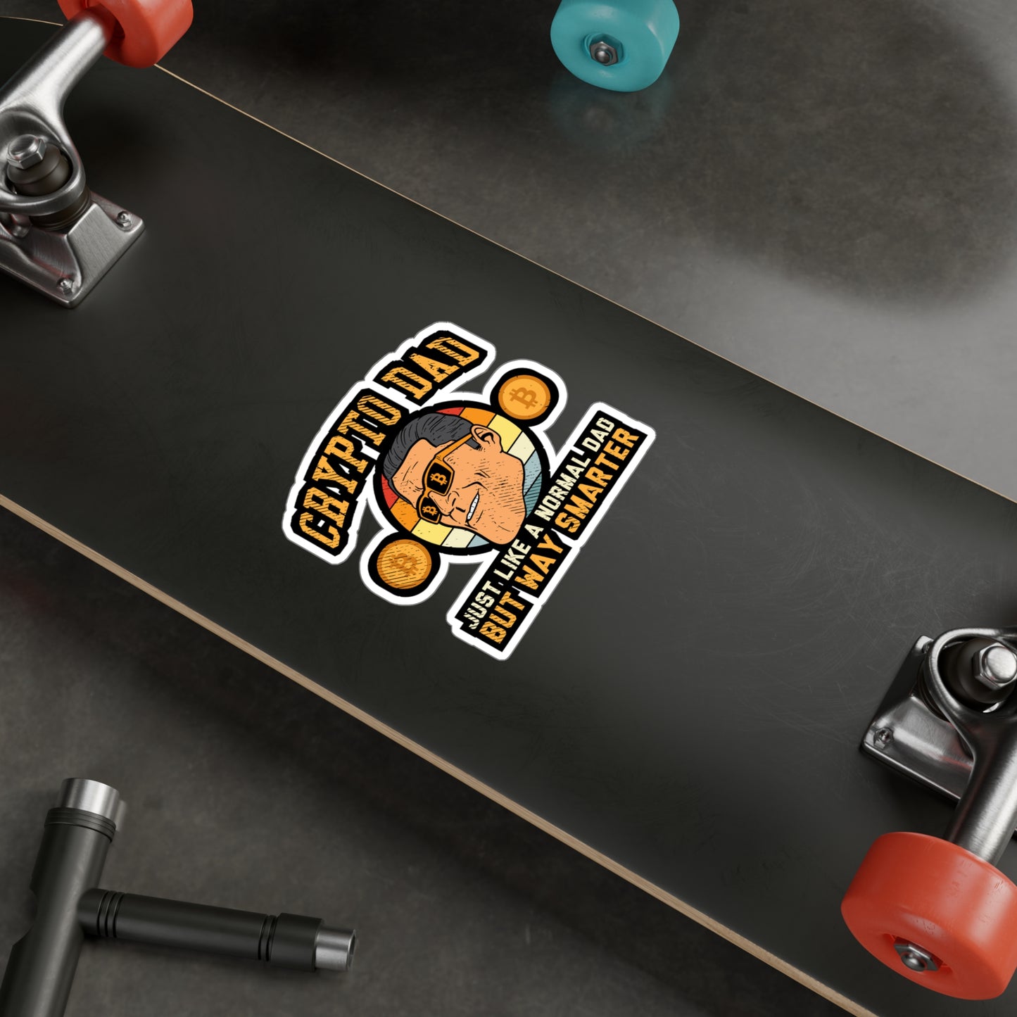 Cypto Dad - Cryptocurrency Sticker for Laptop Sticker. Water Bottle Sticker, Vinyl Dad Decal - Cryptocurrency Gift