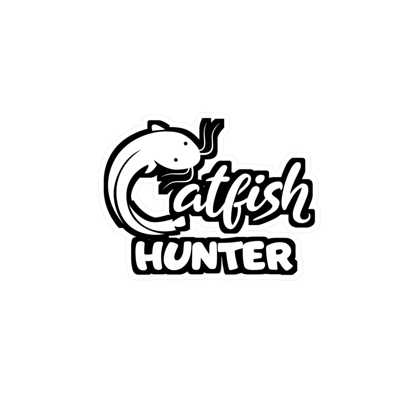 Catfish Hunter - Fishing Sticker for Car Window Laptop Sticker. Water Bottle Sticker, Vinyl Fish Decal, Outdoors Sticker - Fishing Gift