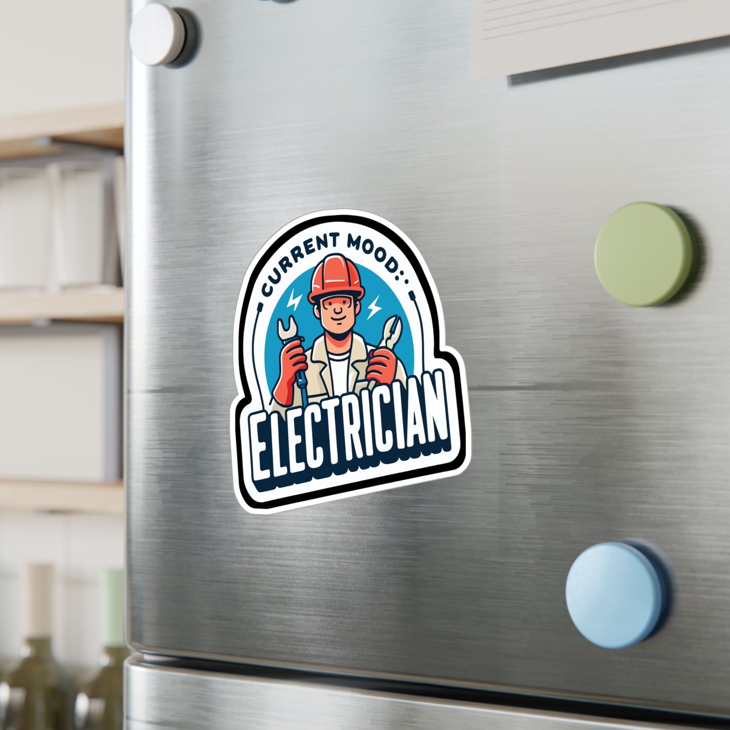 Current mood Electrician - Electrician Sticker for Laptop Sticker. Water Bottle Sticker, Vinyl Stripper Decal - Electrician Gift