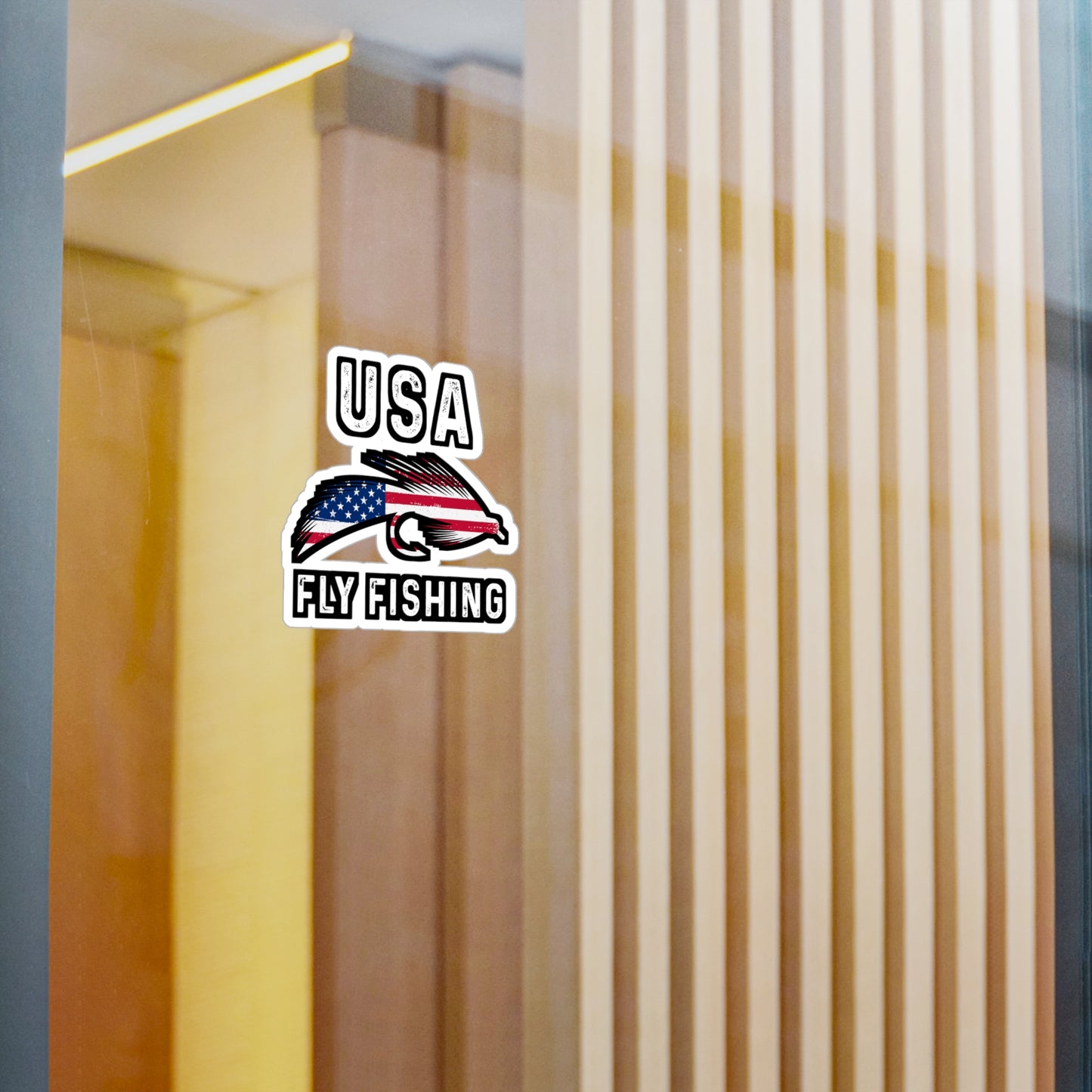 USA Fly Fishing - Fly-fishing Sticker for Laptop Sticker. Water Bottle Sticker, Vinyl Angling Decal - Fly-fishing Gift