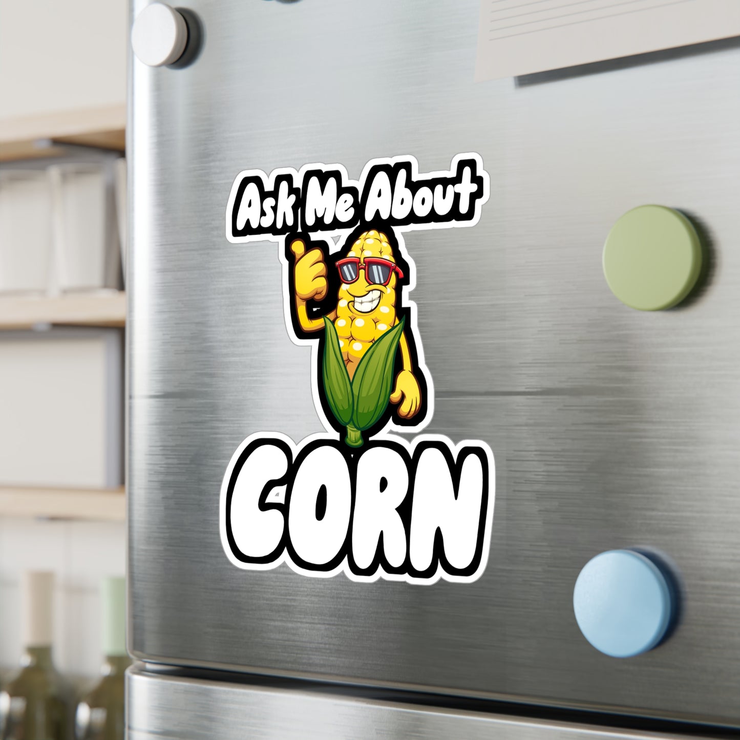 Ask Me About Corn - Farmer Sticker for Wall, Laptop, Window, Truck, Car Farmer Gift Vinyl Farm Decal Sticker