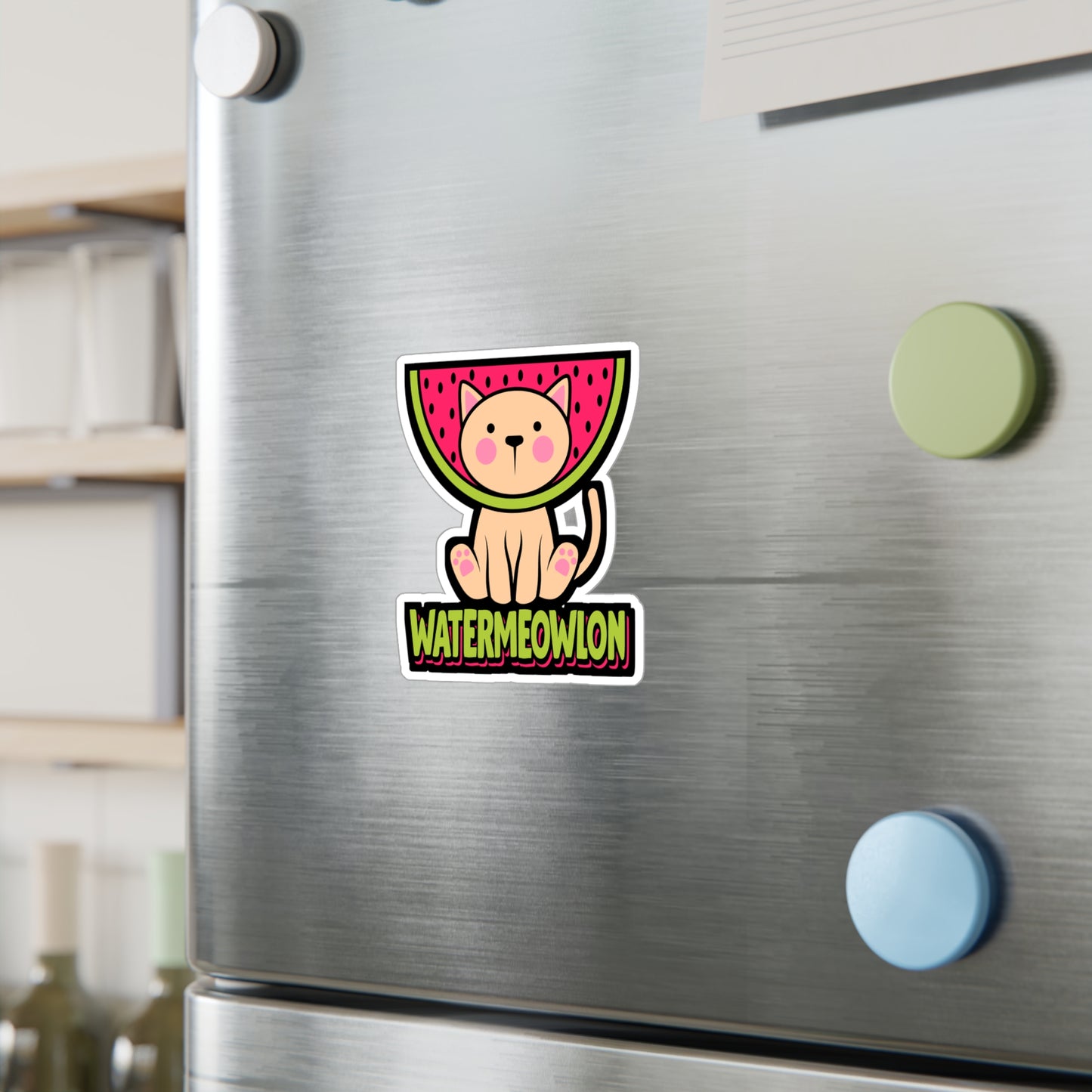 Watermelon cat - Cat Sticker for Car Window Laptop Sticker. Water Bottle Sticker, Vinyl Watermelon Decal, Fruit Sticker - Cat Gift