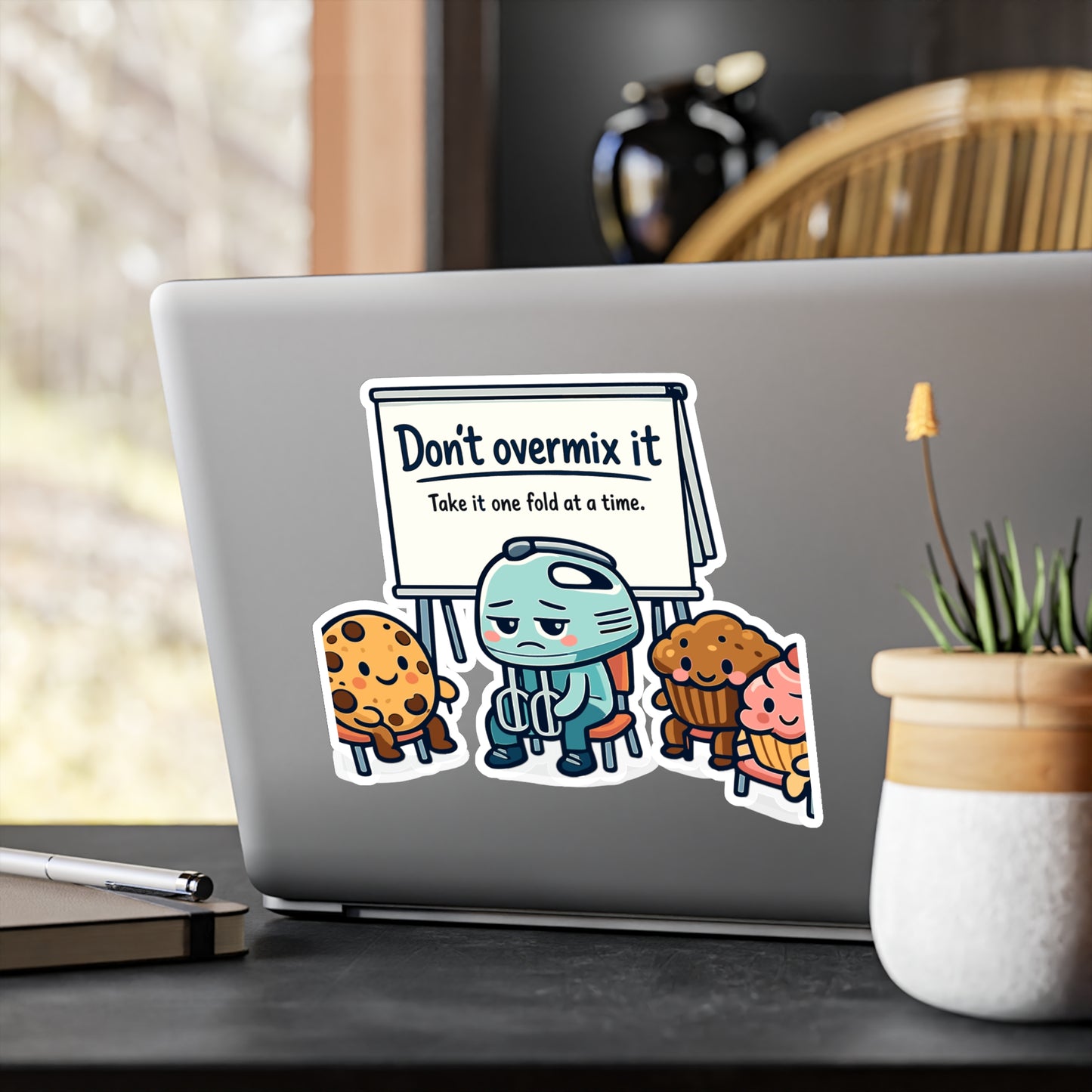 Baking Sticker Don’t overmix it Funny Baker Quote Vinyl Waterproof Decals for Laptop Water Bottle Sourdough Baking Humor
