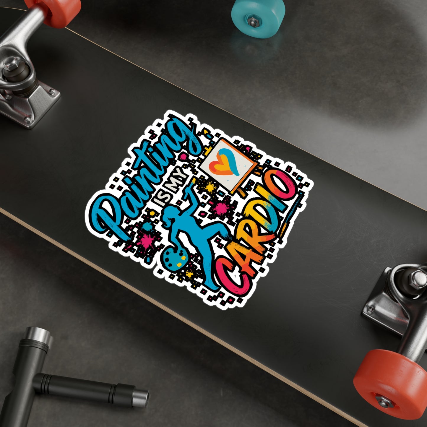 Painting Is My Cardio – Vinyl Sticker for Laptop or Water Bottle | Artist Decal, Painter Gift, Creative Art Accessory