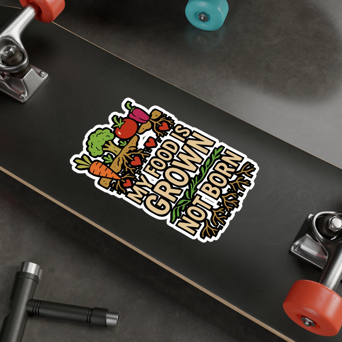 My Food Is Grown Not Born – Vinyl Sticker for Laptop or Water Bottle | Plant Powered Vegan Gift Decal