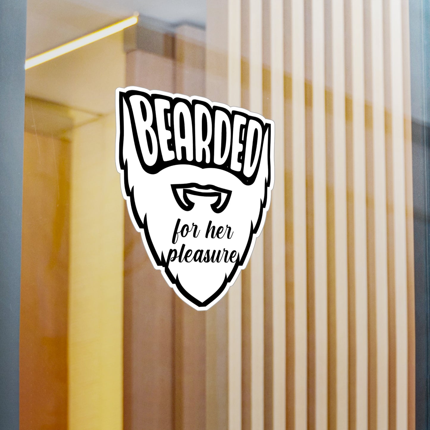 Bearded For Her Pleasure - Beard Sticker for Car Window Laptop Sticker. Water Bottle Sticker, Vinyl Bearded Decal, Man Sticker - Beard Gift