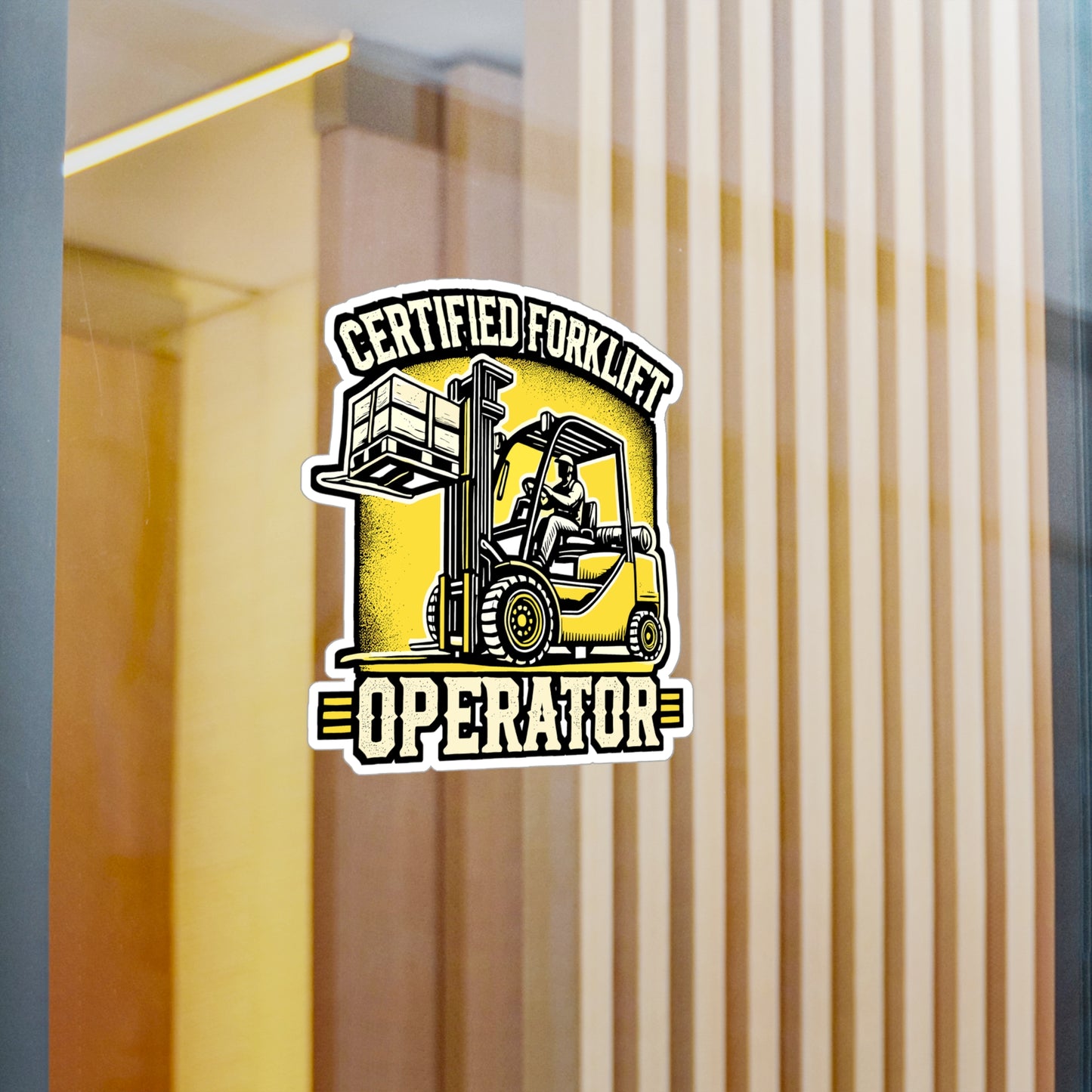Certified Forklift Operator – Vinyl Sticker for Laptop or Water Bottle | Warehouse Driver Decal, Funny Forklift Gift