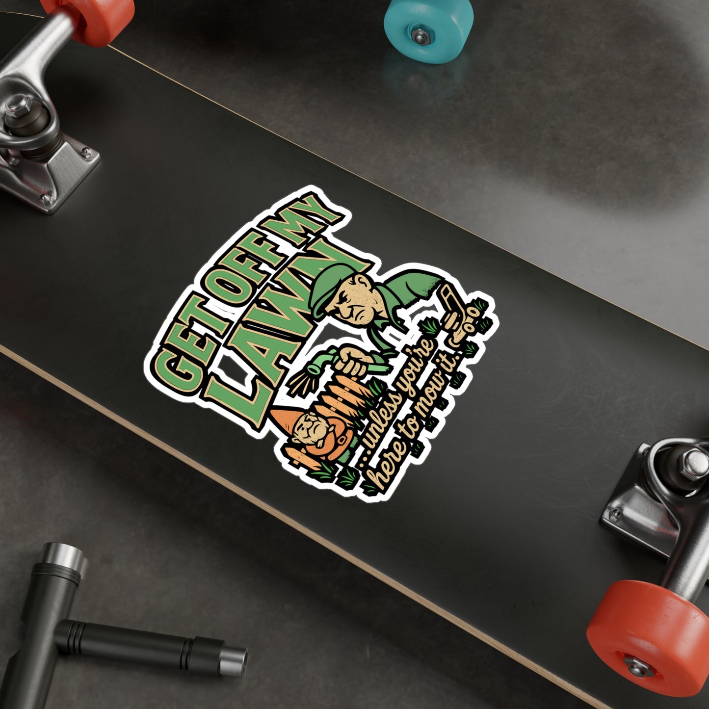 Get Off My Lawn – Funny Lawn Care Sticker | Vinyl Decal for Laptop, Water Bottle, Lawn Mower | Landscaping Gift