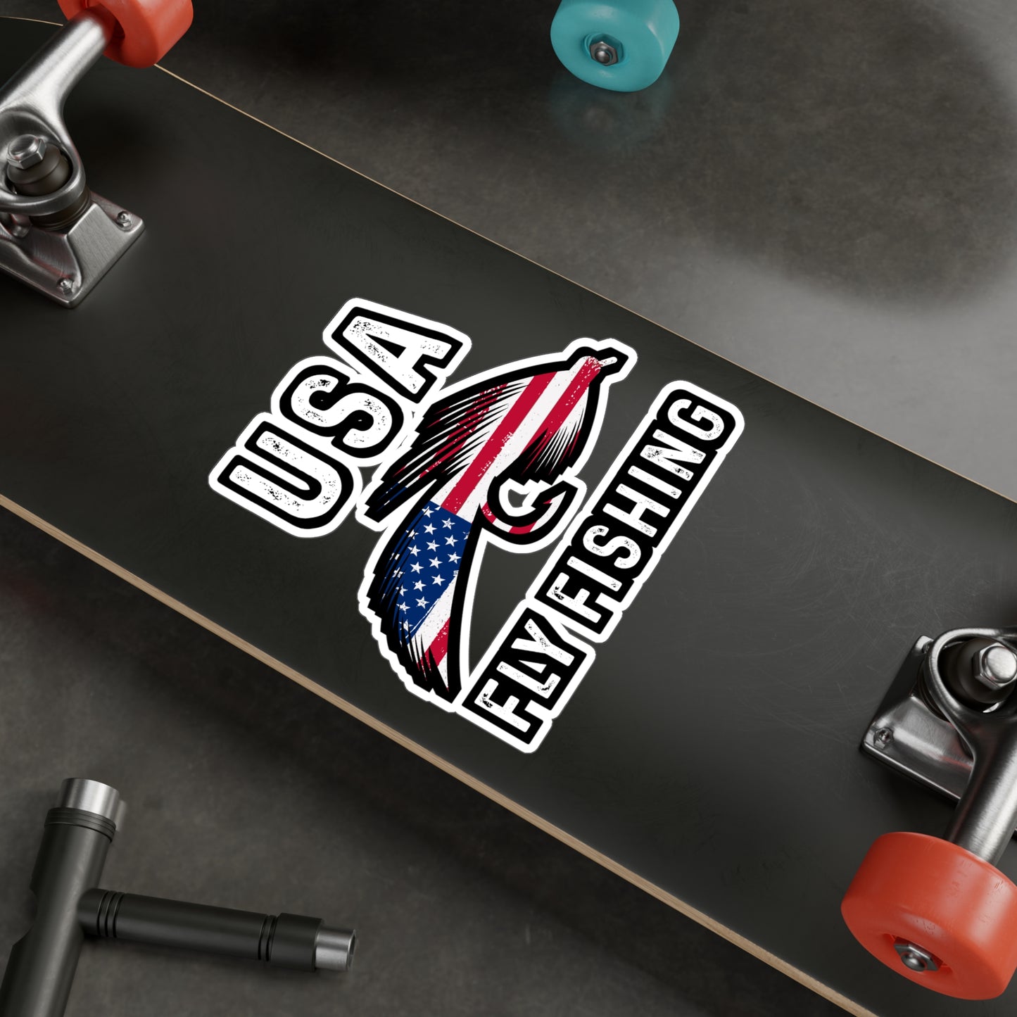 USA Fly Fishing - Fly-fishing Sticker for Laptop Sticker. Water Bottle Sticker, Vinyl Angling Decal - Fly-fishing Gift