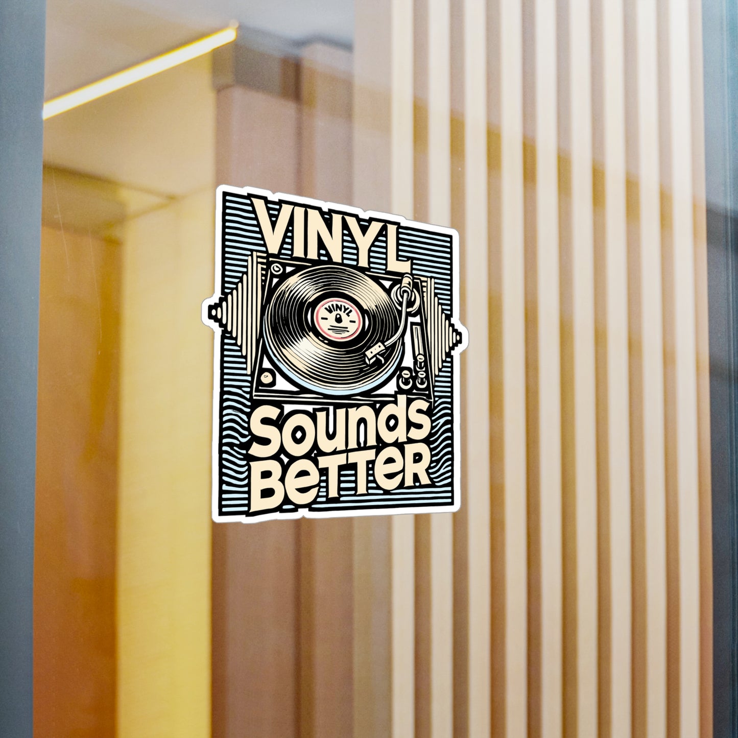 Vinyl Sounds Better – Retro Vinyl Record Sticker for Laptop or Water Bottle | Music Lover Gift, Turntable Decor
