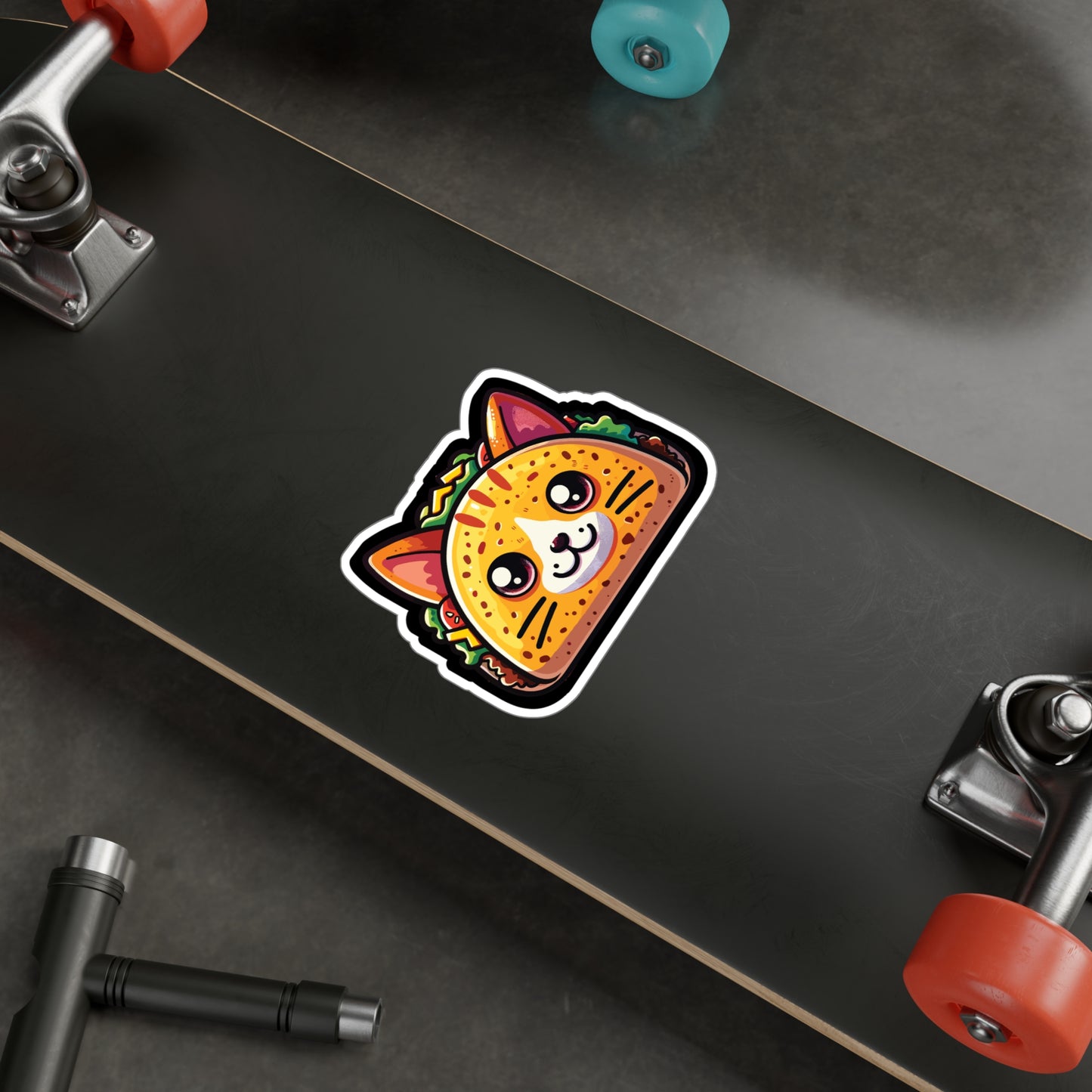 Taco Cat Mexican Food - Tacos Sticker for Car Window Laptop Sticker. Water Bottle Sticker, Vinyl Mexican Decal, Foodie Sticker - Tacos Gift