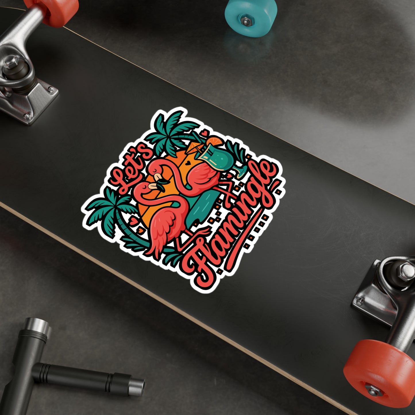 Let's Flamingle - Flamingo Sticker for Laptop, Water Bottle, Girls, Teens, Gift