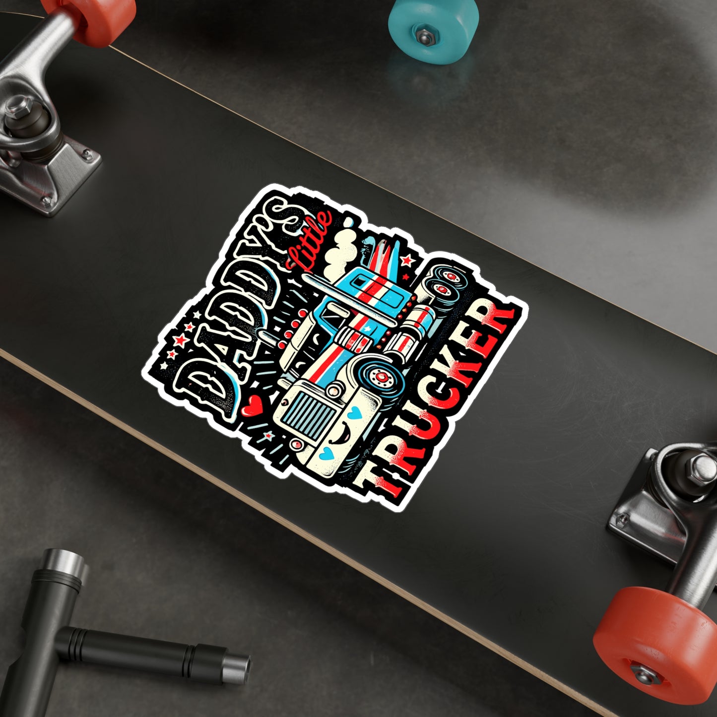Daddy's Little Trucker – Vinyl Sticker for Laptop or Water Bottle | Cute Trucker Decal, Trucking Gift