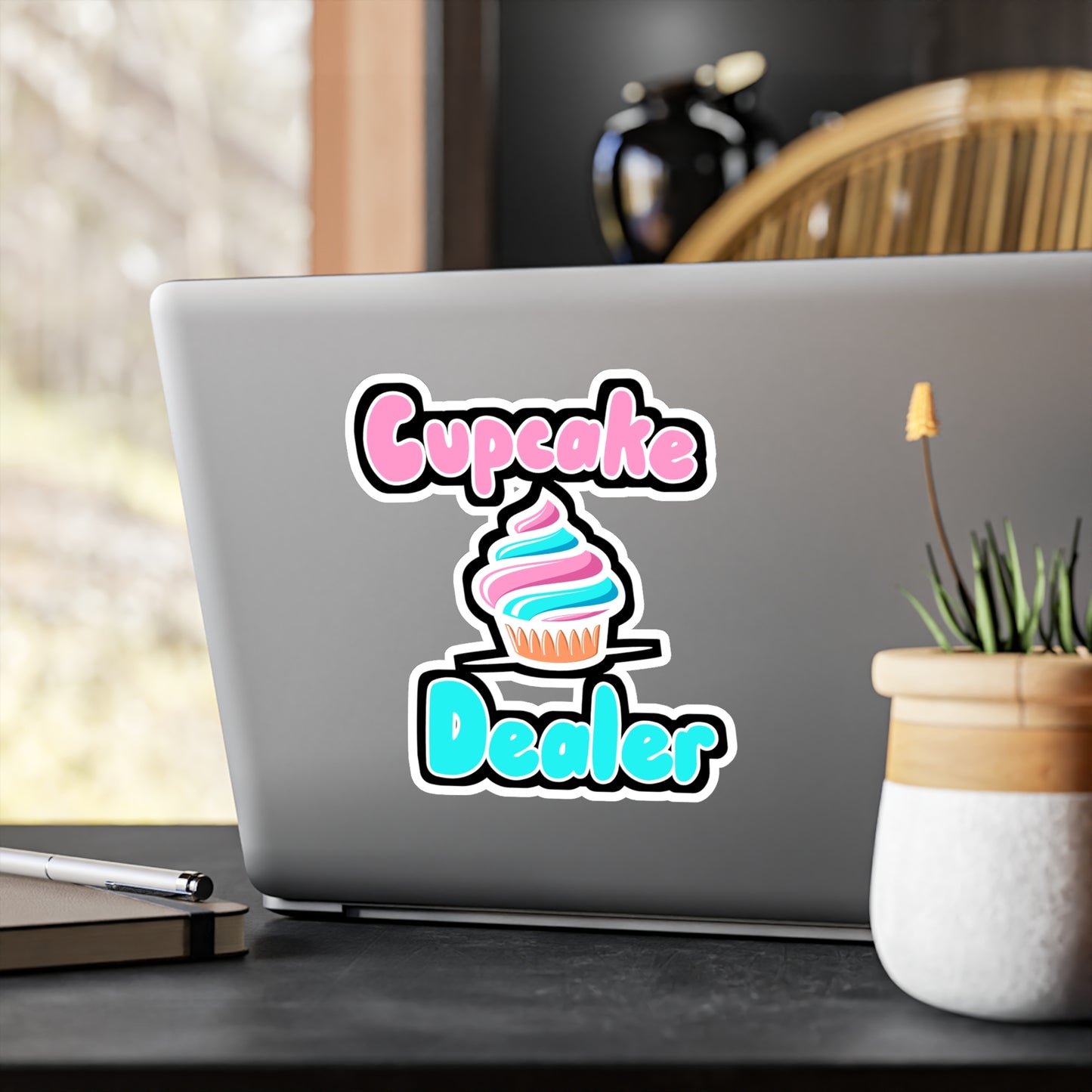 Cupcake Dealer - Cupcake Sticker for Wall, Laptop, Window, Truck, Car Cupcake Gift Vinyl Cake Decal Sticker