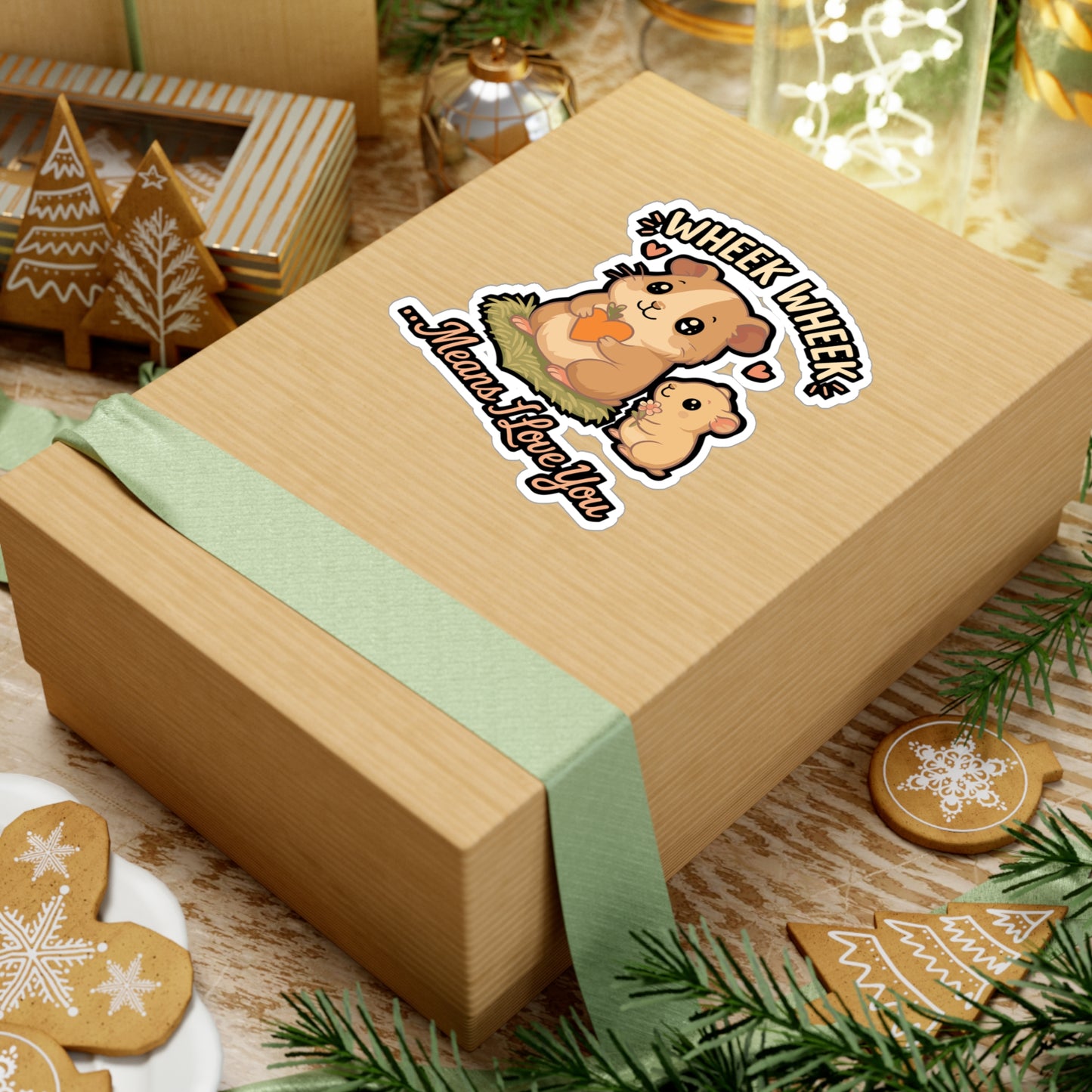 Wheek Wheek Means I Love You – Guinea Pig Sticker for Laptop, Water Bottle & Pet Lover Gifts