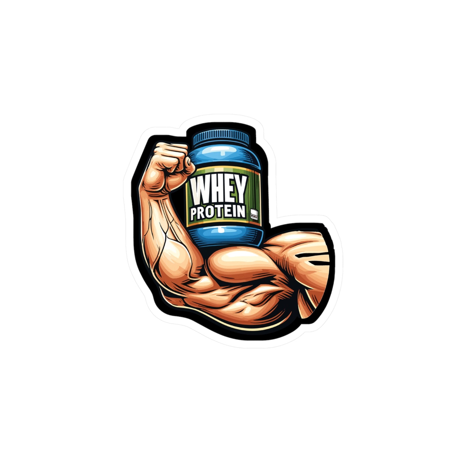 Whey Protein Muscle - Workout Sticker for Car Window Laptop Sticker. Water Bottle Sticker, Vinyl Protein Decal, Whey Sticker - Workout Gift