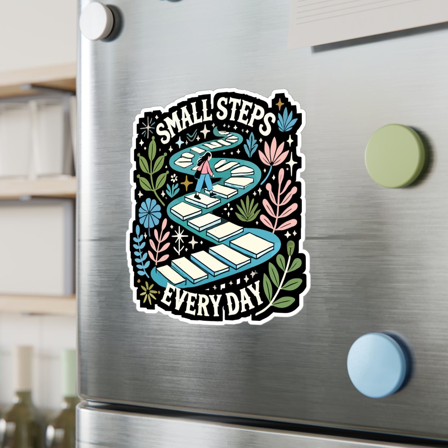 Small Steps Every Day - Small steps Sticker for Laptop Sticker. Water Bottle Sticker, Vinyl Growth Decal - Small steps Gift