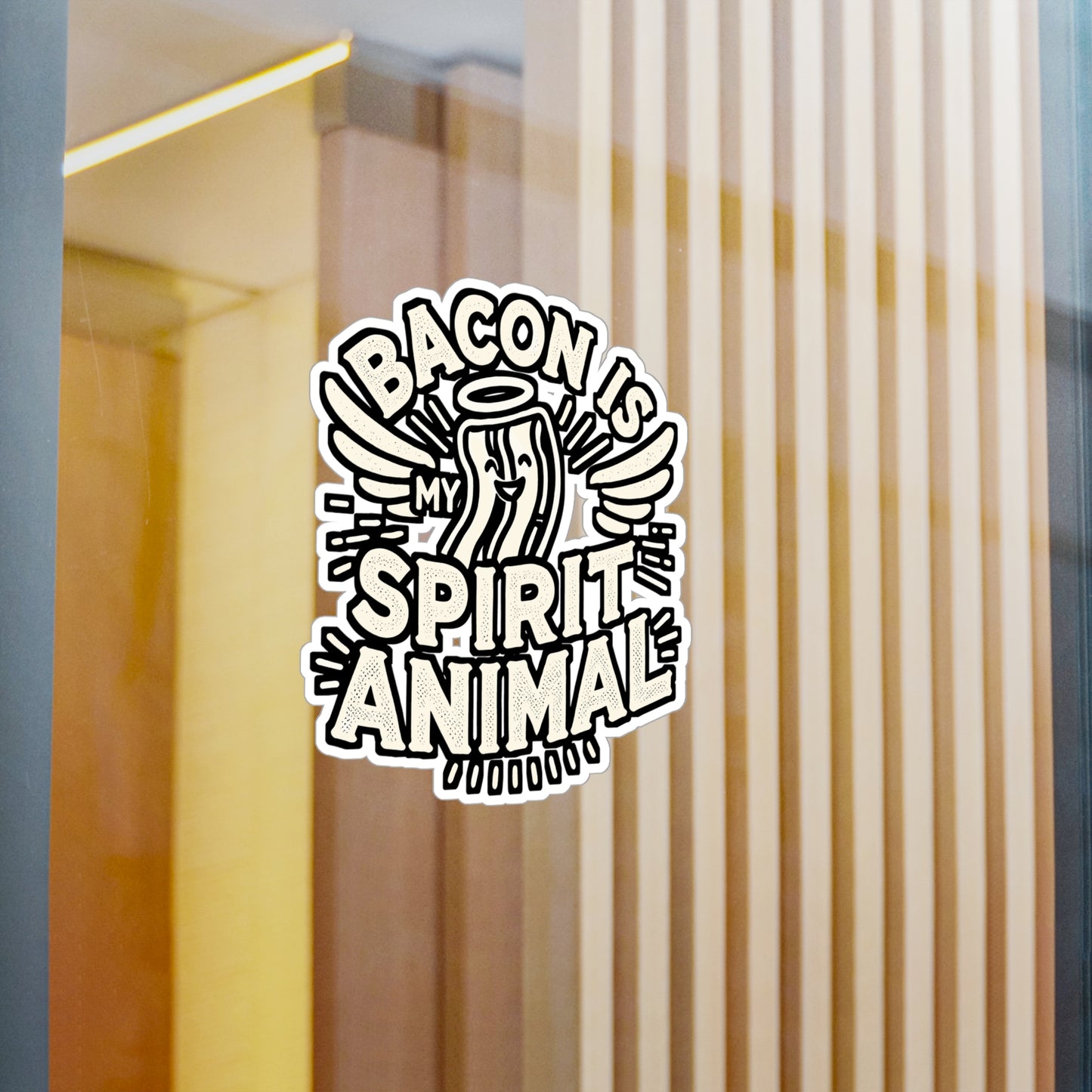 Bacon Is My Spirit Animal – Vinyl Sticker for Laptop or Water Bottle | Funny Bacon Lover Gift, Spirit Animal Decal