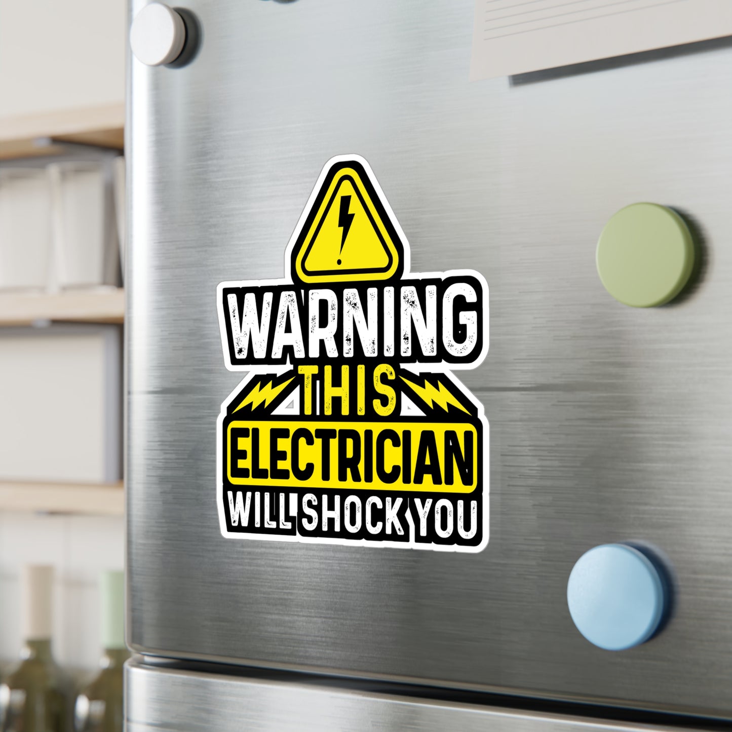 Warning This Electrician Will Shock You - Electrician Sticker for Wall, Laptop, Window, Truck, Car Electrician Gift Vinyl Stripper Decal Sticker