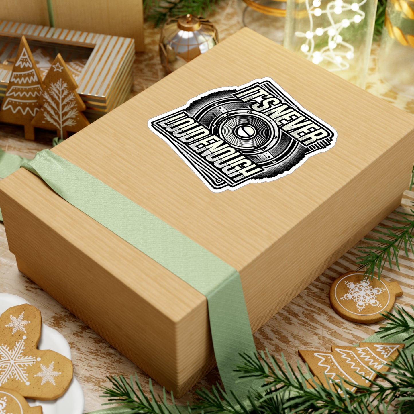 It's Never Loud Enough – Car Stereo Sticker | Vinyl Decal for Laptop, Water Bottle & Car Audio | Gift for Stereo Lovers