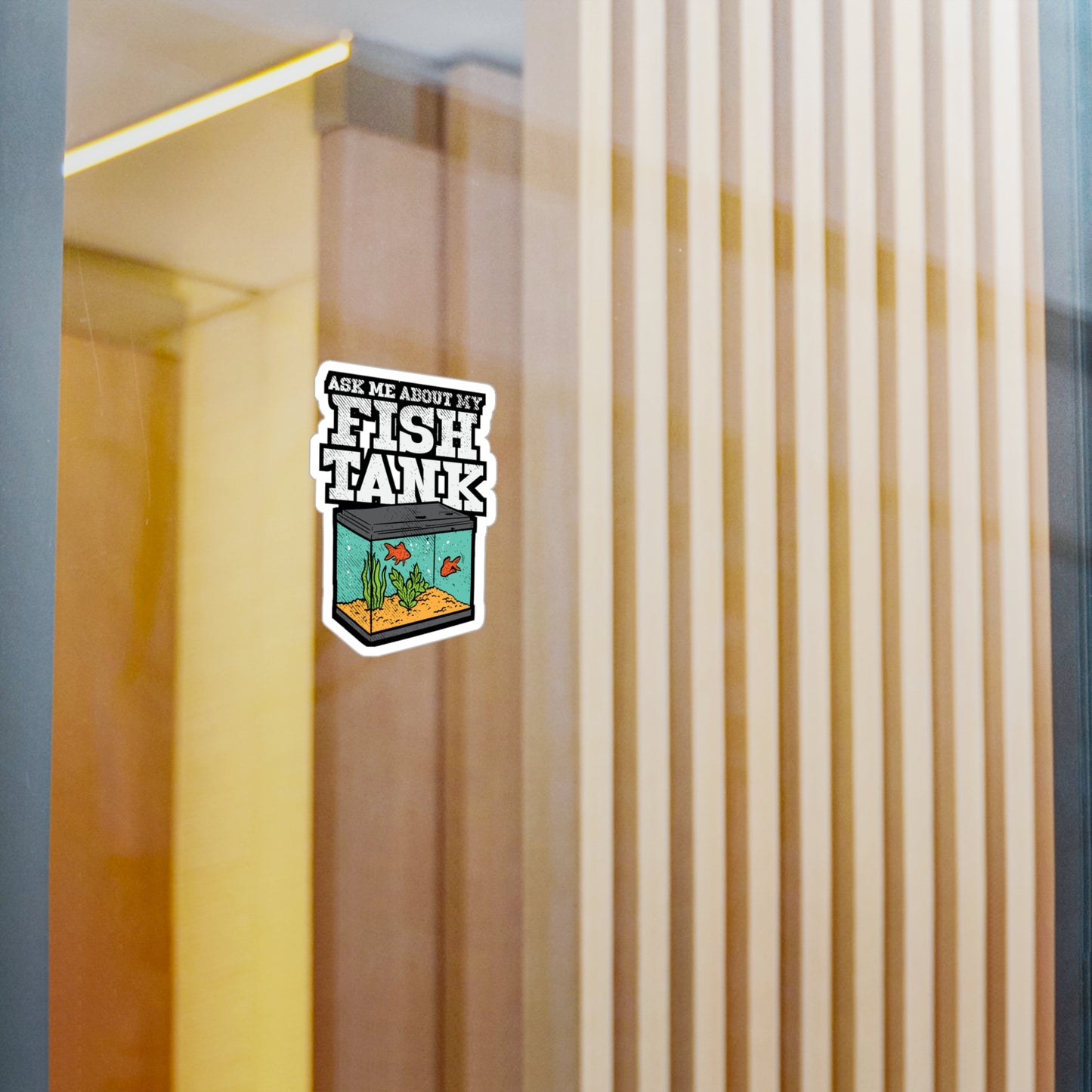 Ask Me About My Fish Tank | Aquarist Sticker | Aquascaping Vinyl Sticker | Aquarium Laptop Sticker | Aquarist Gift | Aquascaping Gift